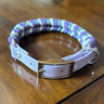 Coiled Charm Hand Braided Dog Collar in Lilac, Cream, & Silver Diamonds