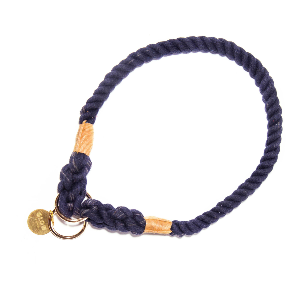 Glow Pups: Navy Blue Stylish Rope Slip Dog Collar