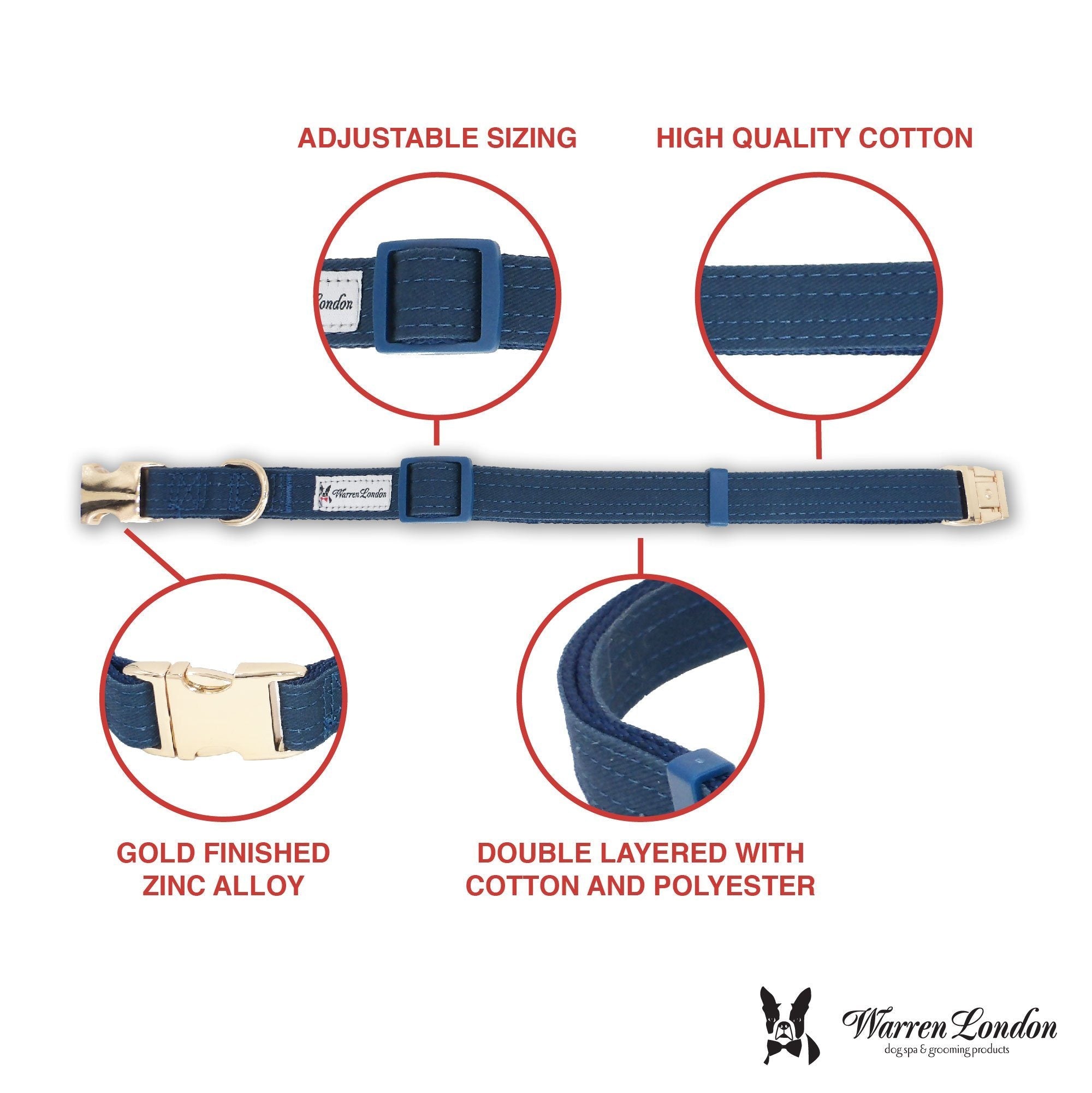 Fabric Dog Collar - Blue