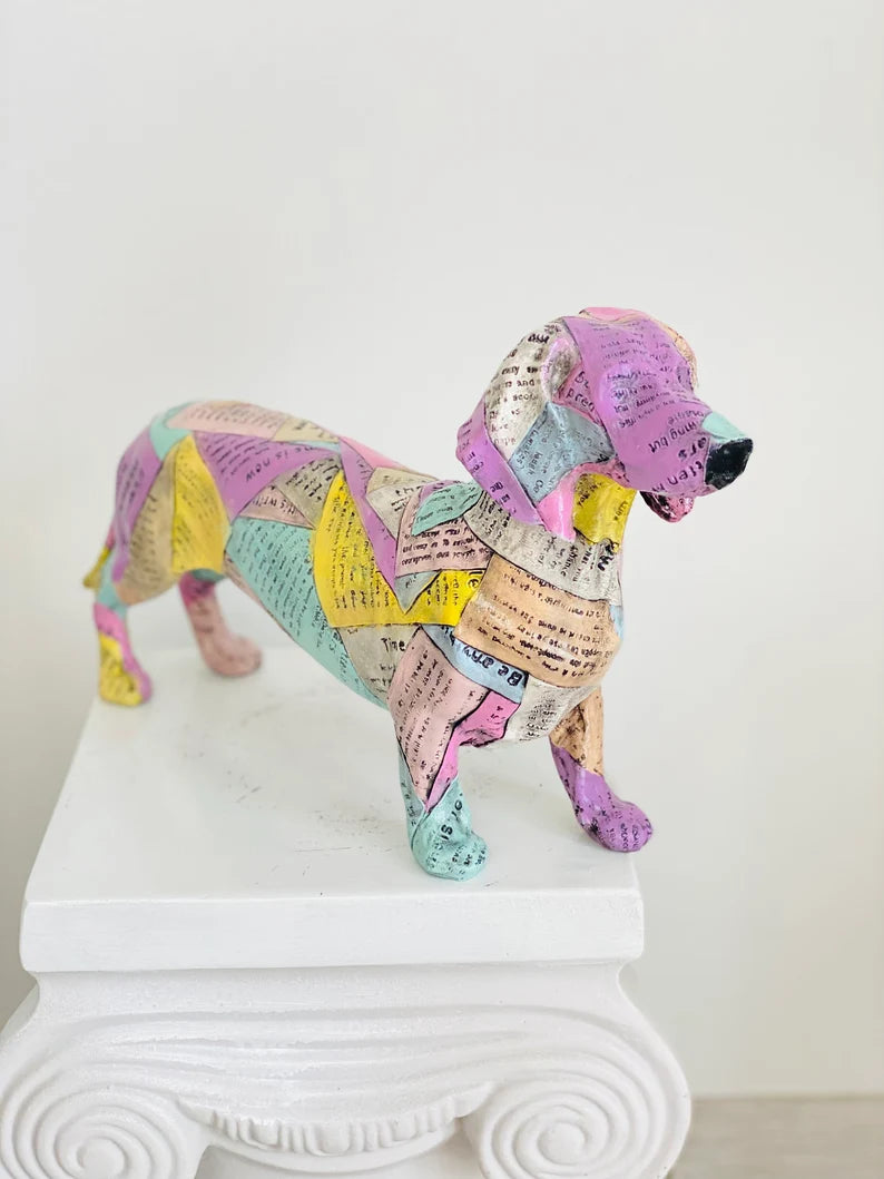 Colorful Newspaper Dachshund
