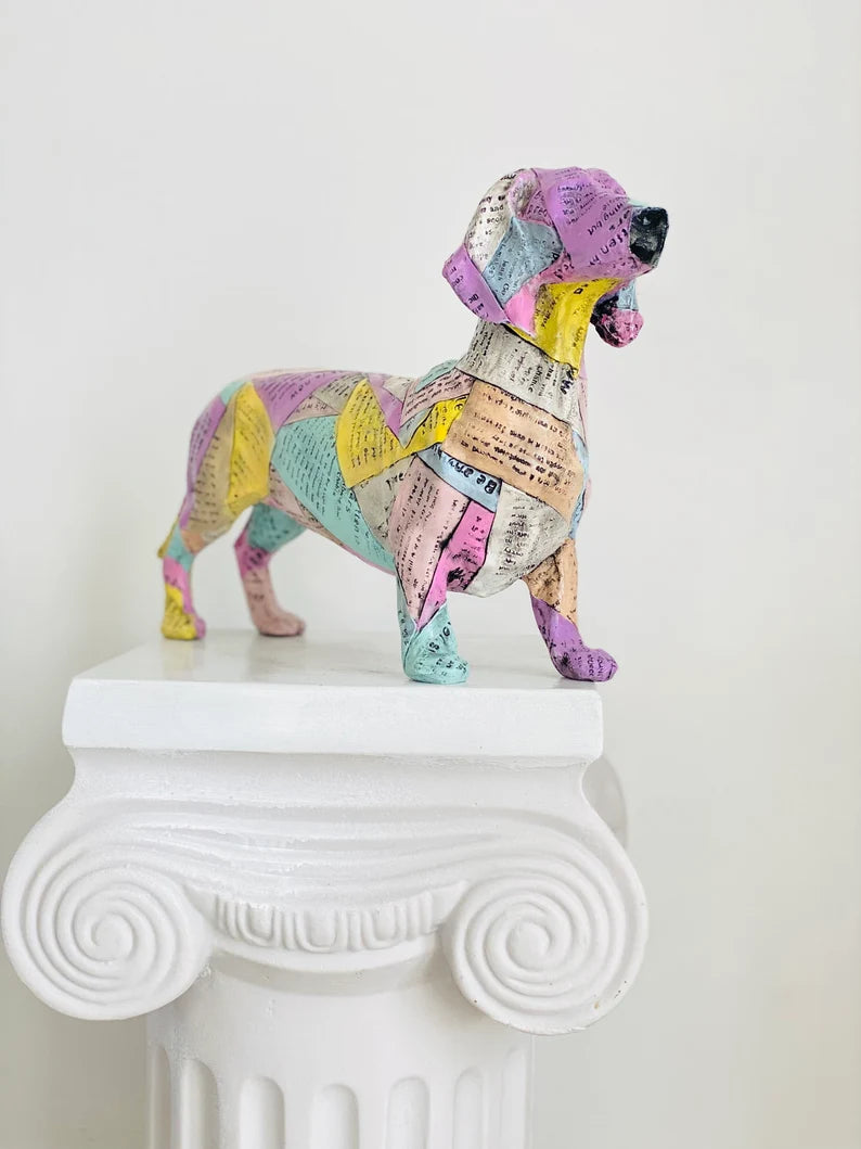 Colorful Newspaper Dachshund