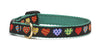 Up Country Colorful Hearts Small Breed Dog Collar Made in USA