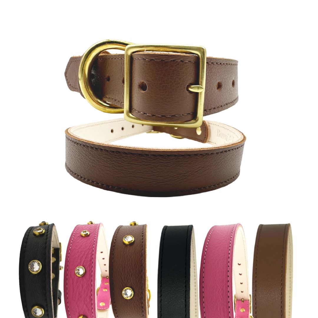 Bonne et Filou – Classic Leather Dog Collar
