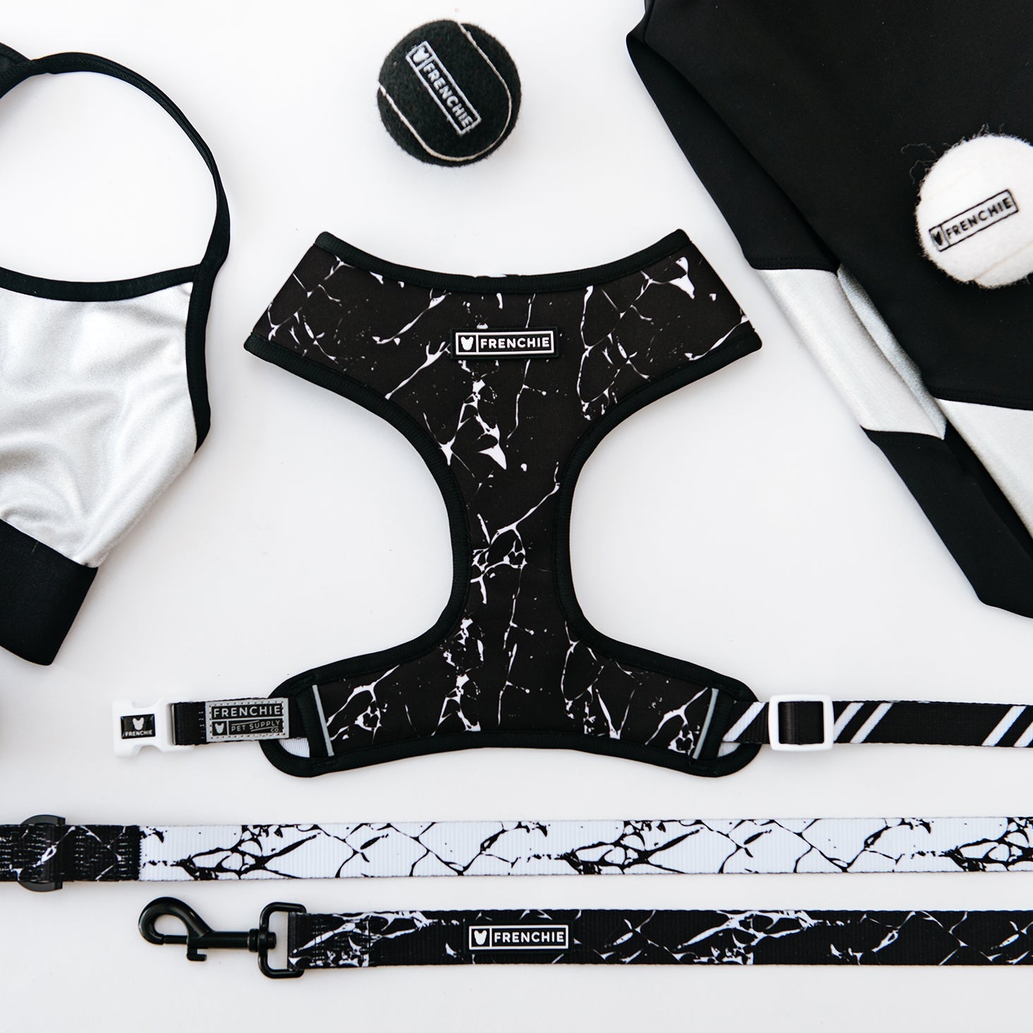 Frenchie Duo Reversible Harness - Black Marble - HT Animal Supply
