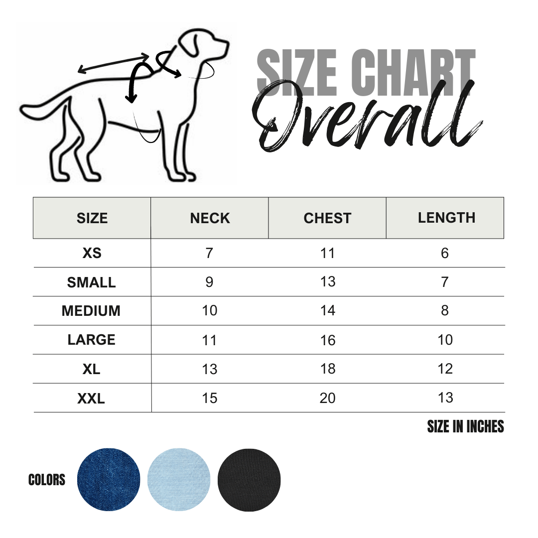 Heads or Tails Pup Ruff & Roll Denim Dog Overalls