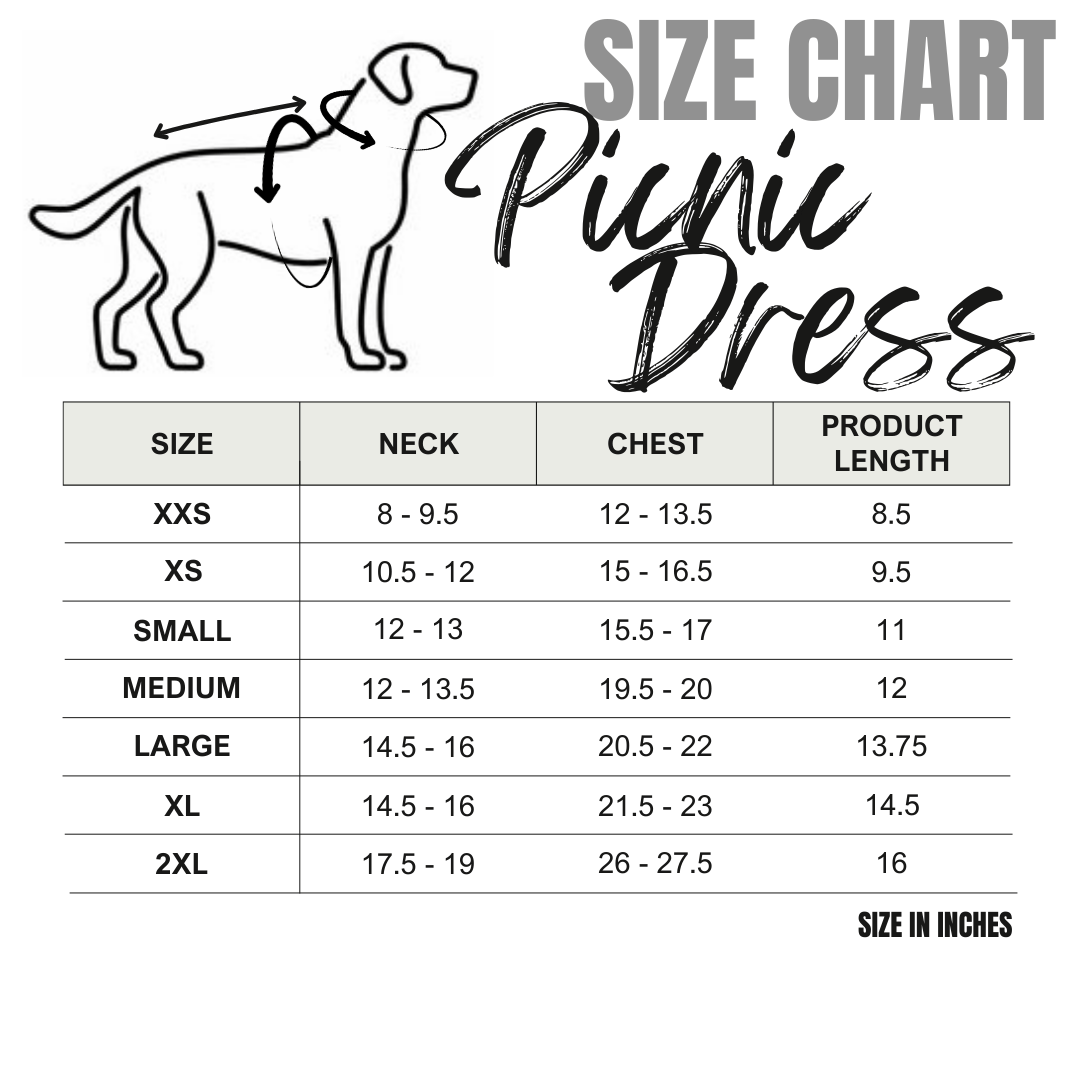 Heads or Tails Pup Gingham Picnic Dog Dress
