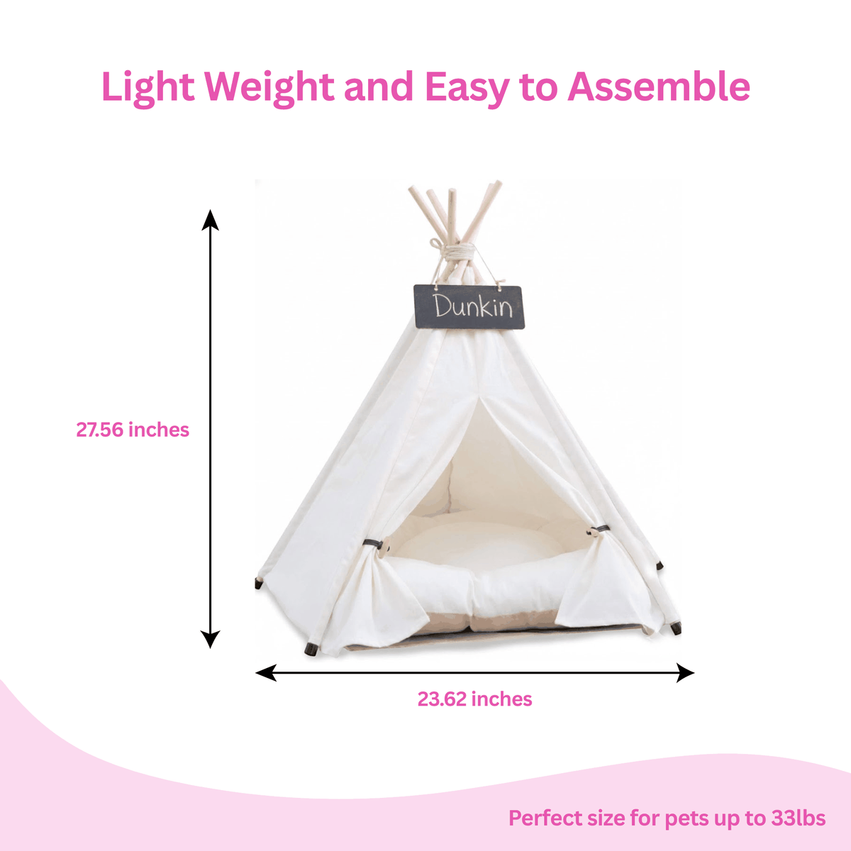 Glow Pups: White Pet Teepee Dog Bed