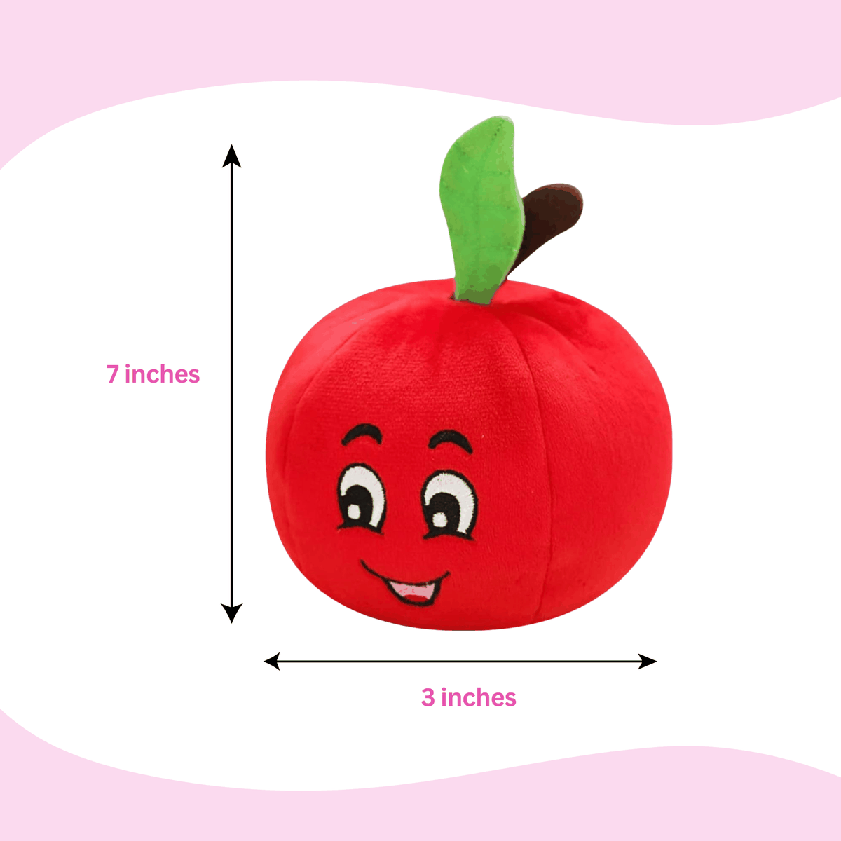 Glow Pups: Tomato Squeaky Plush Dog Toy