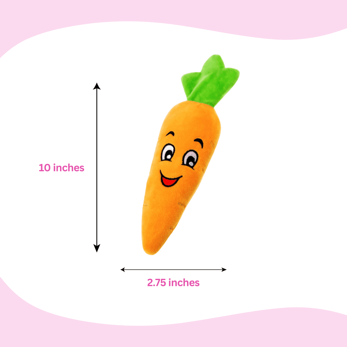 Glow Pups: Carrot Squeaky Plush Dog Toy