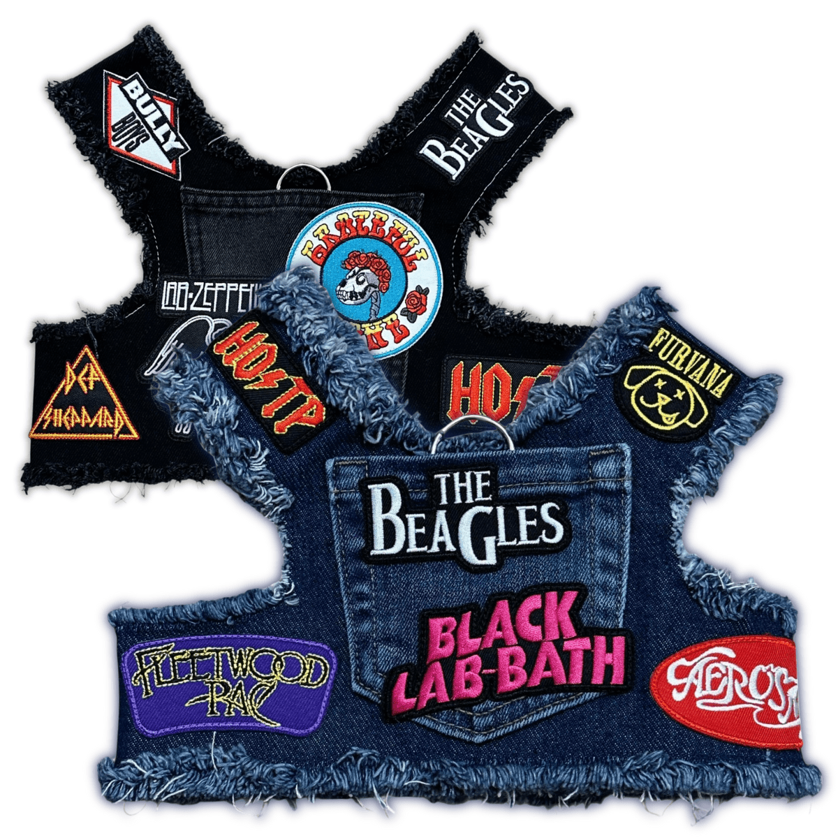 Heads or Tails Pup Ruff & Roll Denim 13 Oz. Double Denim American Heritage Craft Dog Harness
