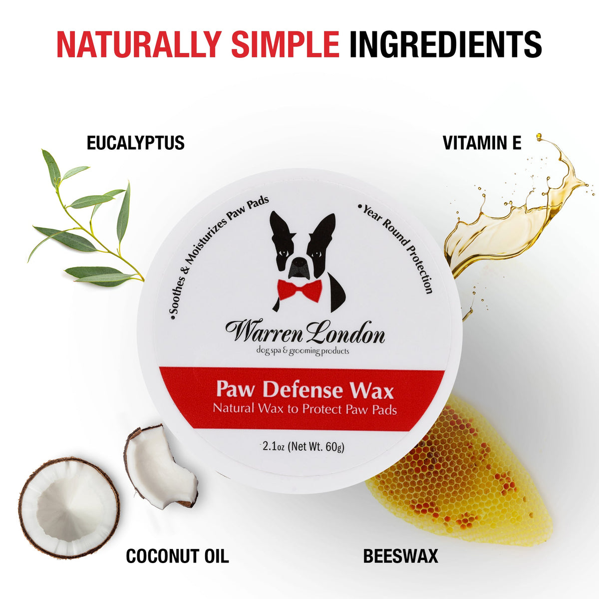 Paw Defense Wax - Soothes, Moisturizes and Protects Dogs Paw Pads - HT Animal Supply