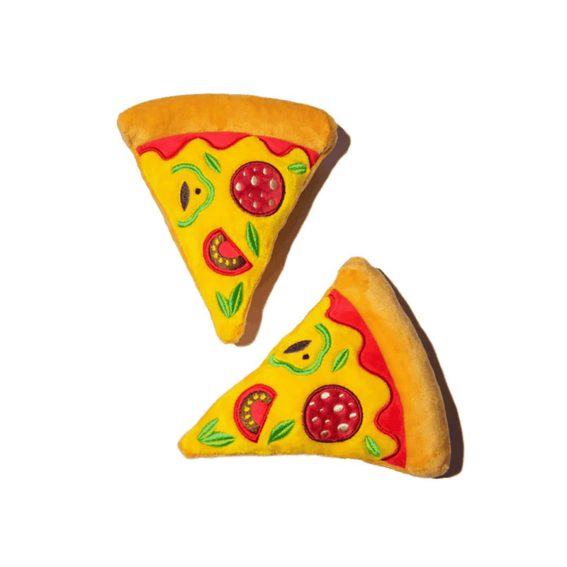 Glow Pups: Pizza Squeaky Plush Dog Toys - 2 Pack