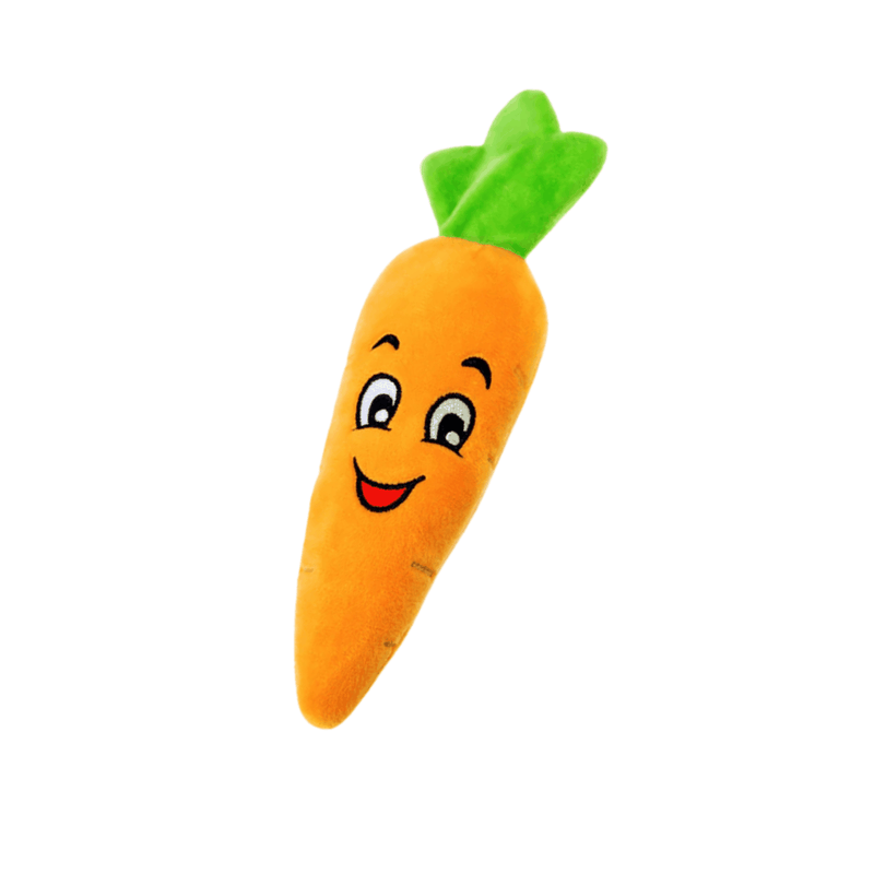 Glow Pups: Carrot Squeaky Plush Dog Toy