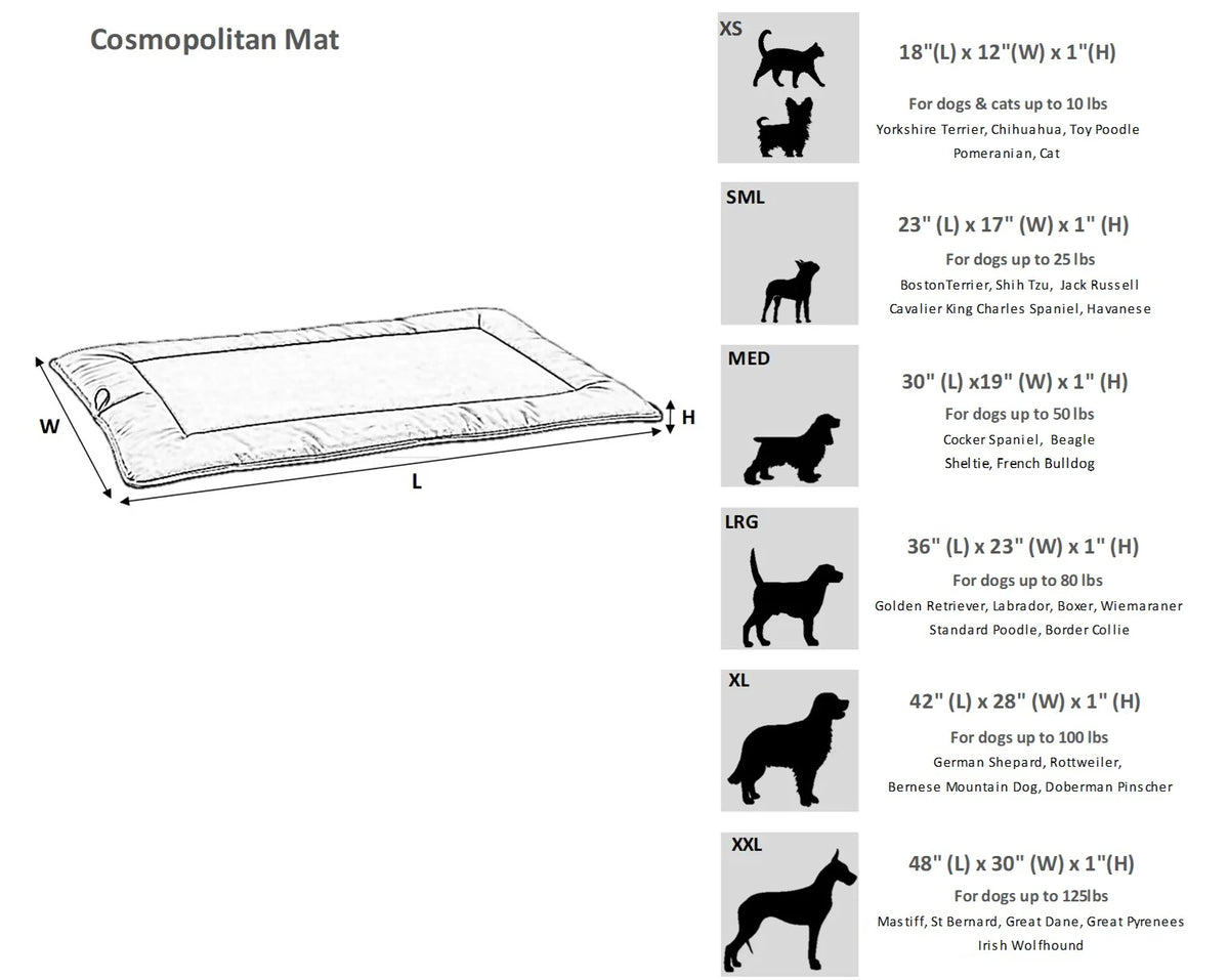 Bowsers Cosmopolitan Faux Fur Dog Mat - Reversible & Washable Travel Pad