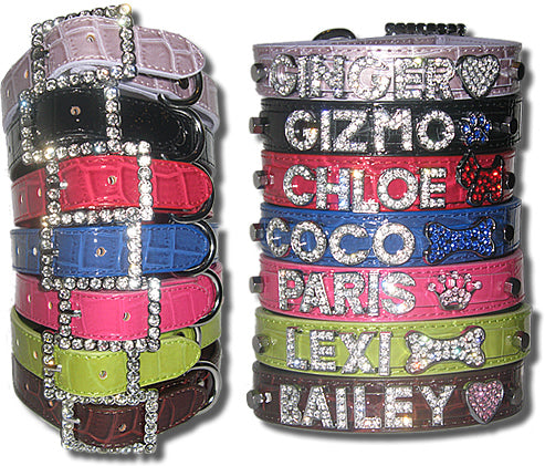 Parisian Pet Croc Collar for Dogs & Cats  Unique Faux Leather Crocodile Dog Collar, Personalized and Durable Design, Various Colors