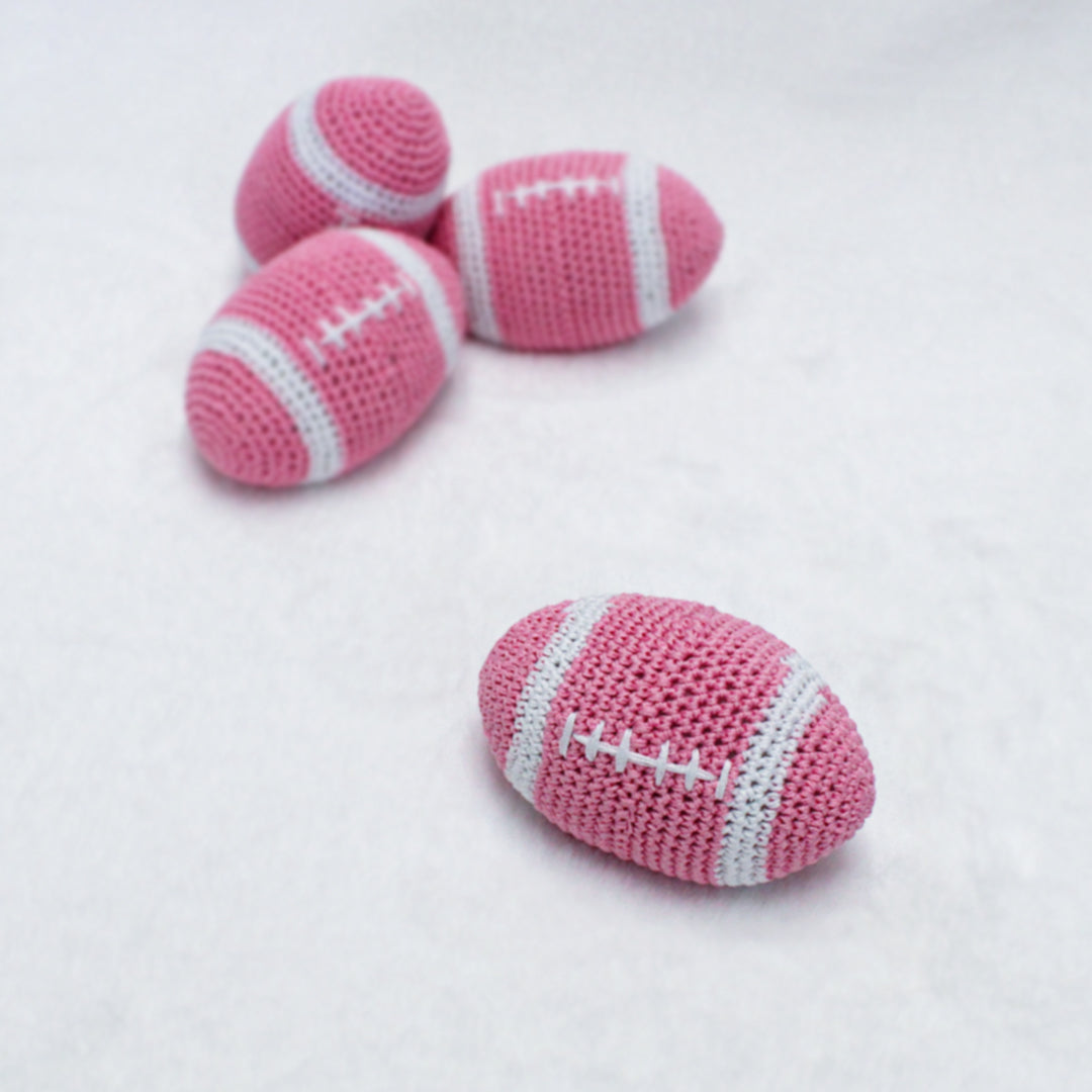 Hello Doggie Crochet Football Toy Cotton Toys Pink Toys