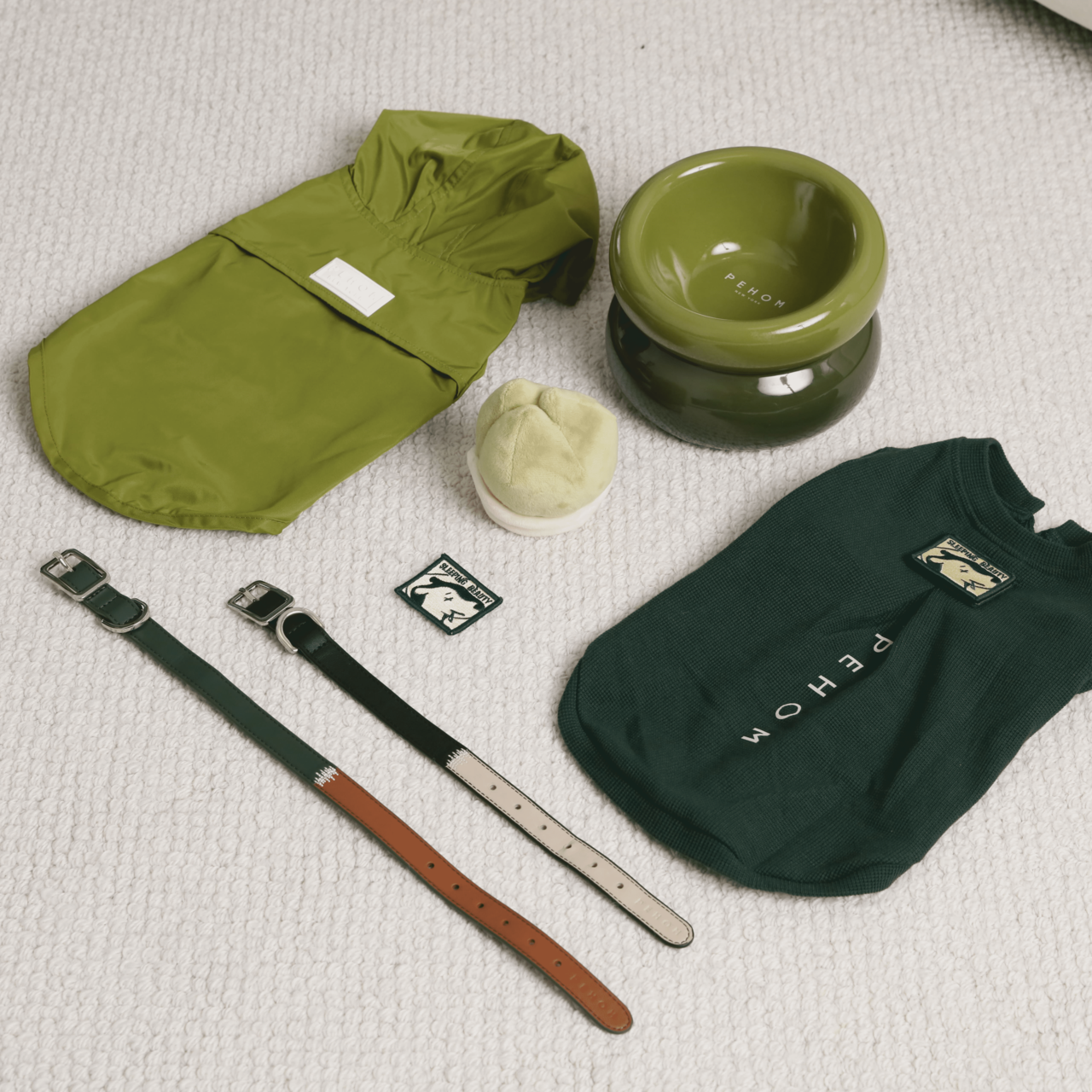 Embroidery Waffle T - Shirt-Green