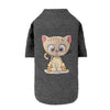 Hello Doggie Cutie Dog Tee Collection Dark Grey Kitty Dog T - Shirt