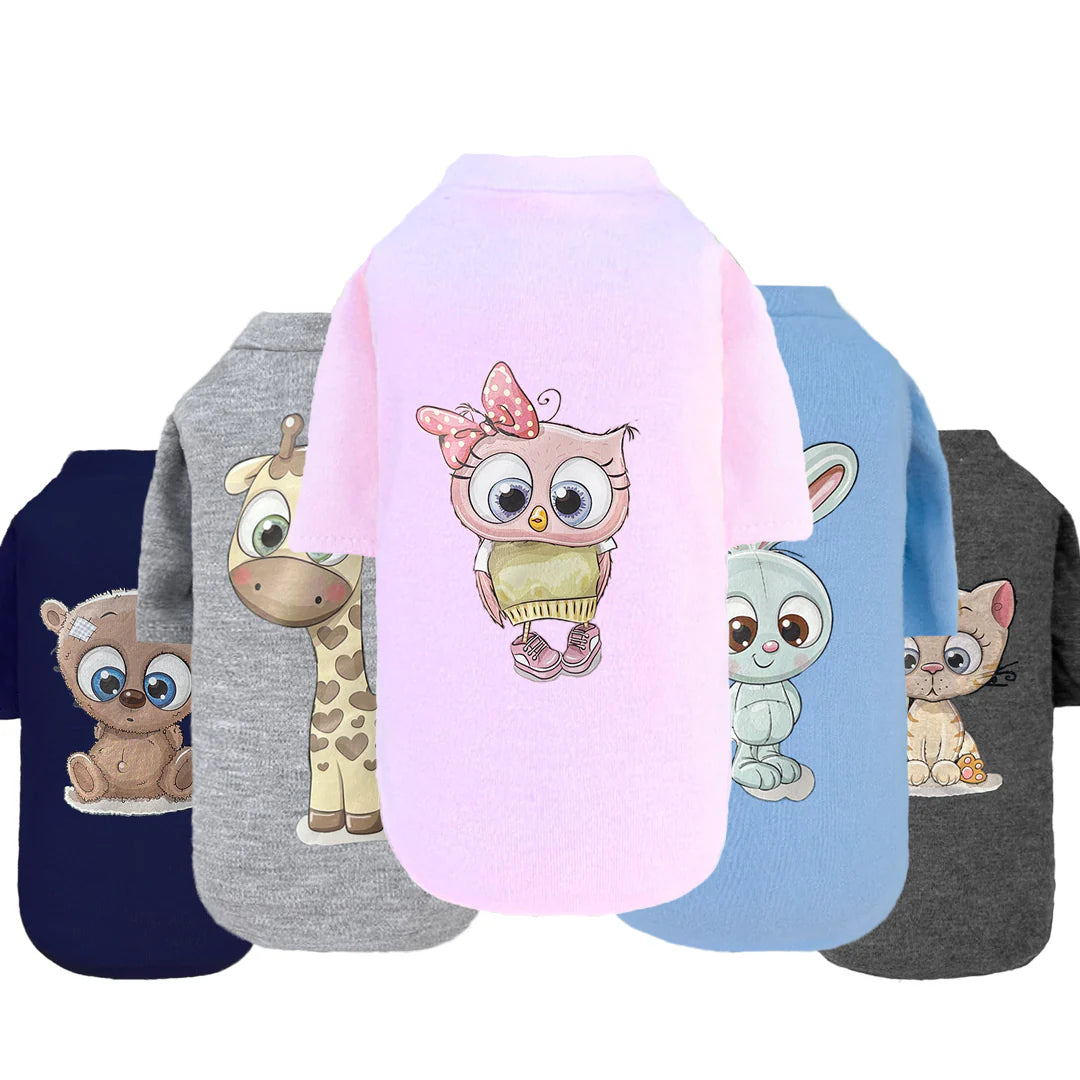 Cutie Dog Tee Collection-Light Grey Giraffe