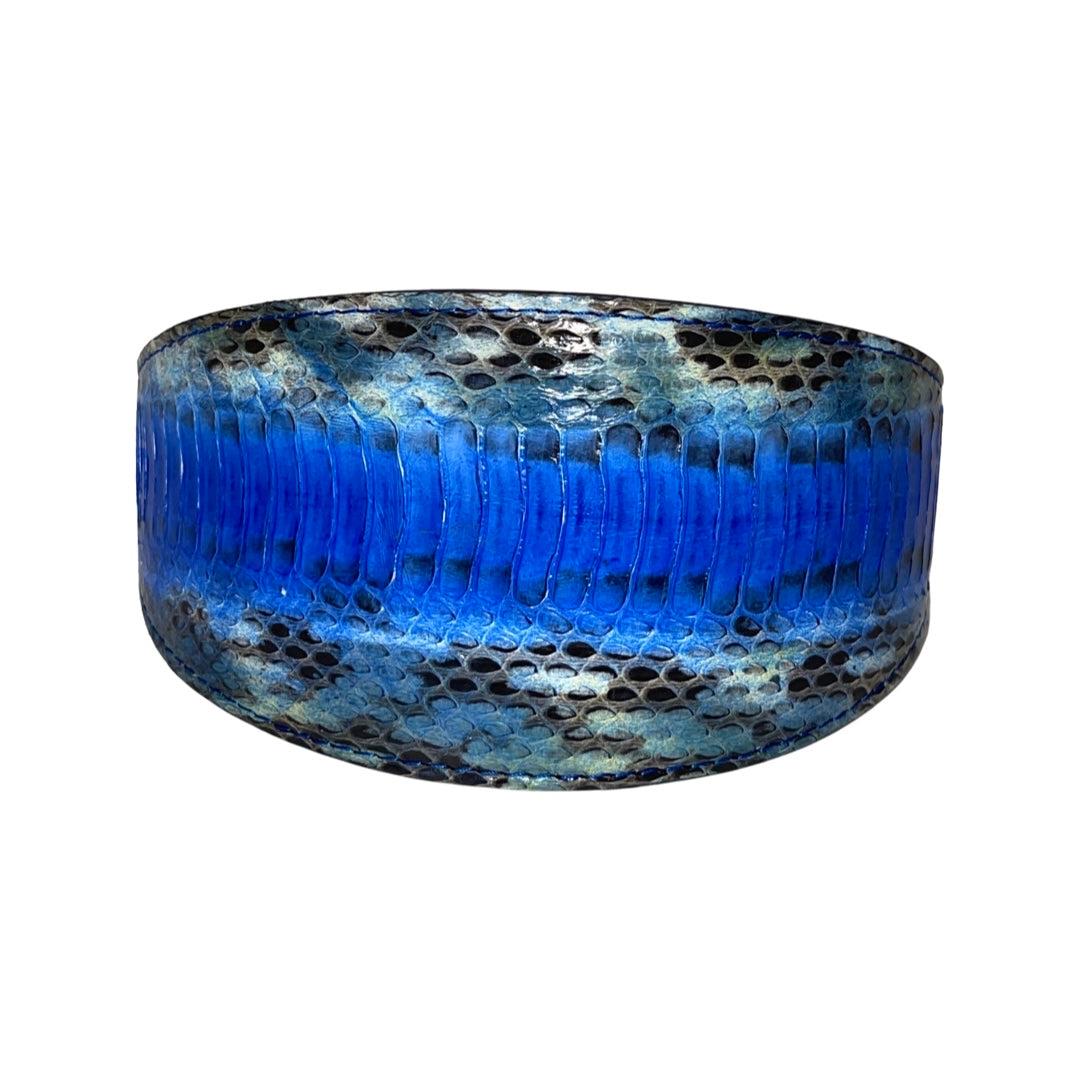Stunning Multi-Blue Tone Snake 3" Wide Style Collar