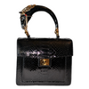 Allysa Payne Devon Horse Handle Handbag Authentic Black Python