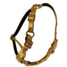 Glam Gold Embossed Studded Italian Leather Harness