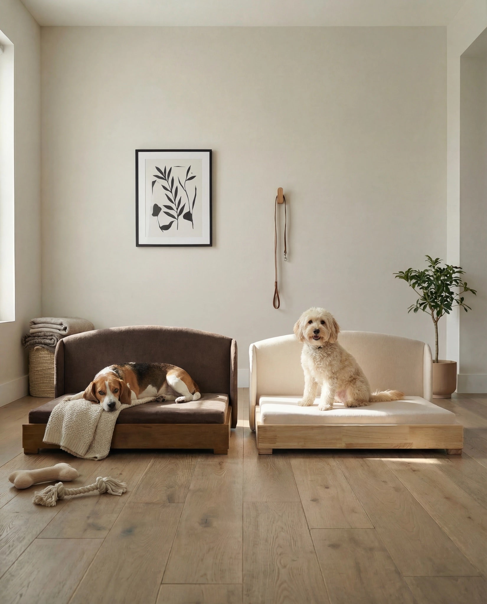 The Haven Luxury Handcrafted Solid Wood Orthopedic Dog Bed