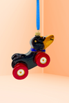 Dachshund Dog Pull Toy Glass Ornament
