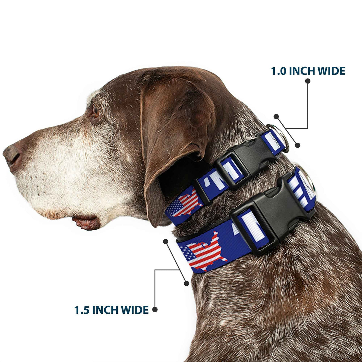 Plastic Clip Collar - MERICA/USA Silhouette Blue/White/US Flag
