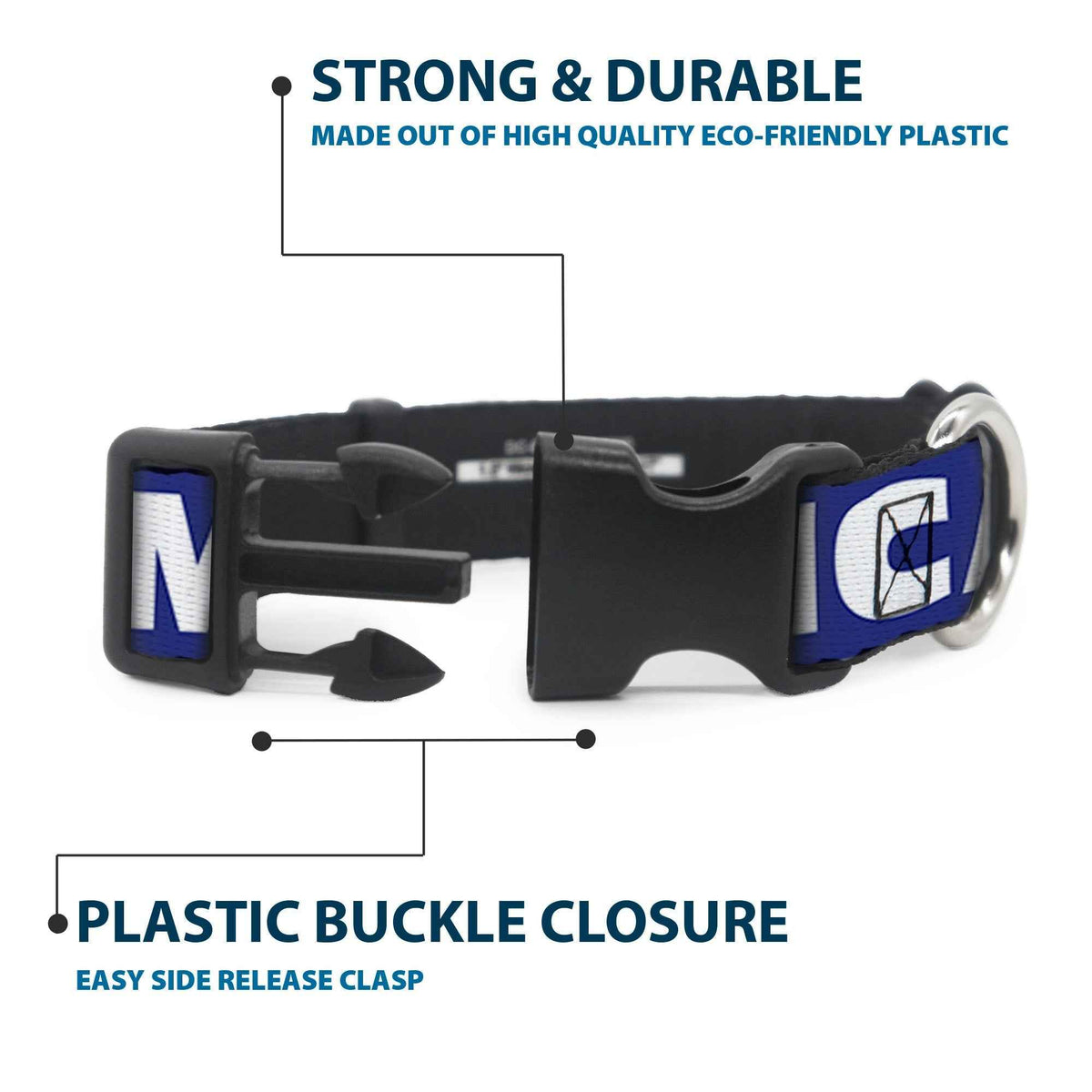 Plastic Clip Collar - MERICA/USA Silhouette Blue/White/US Flag