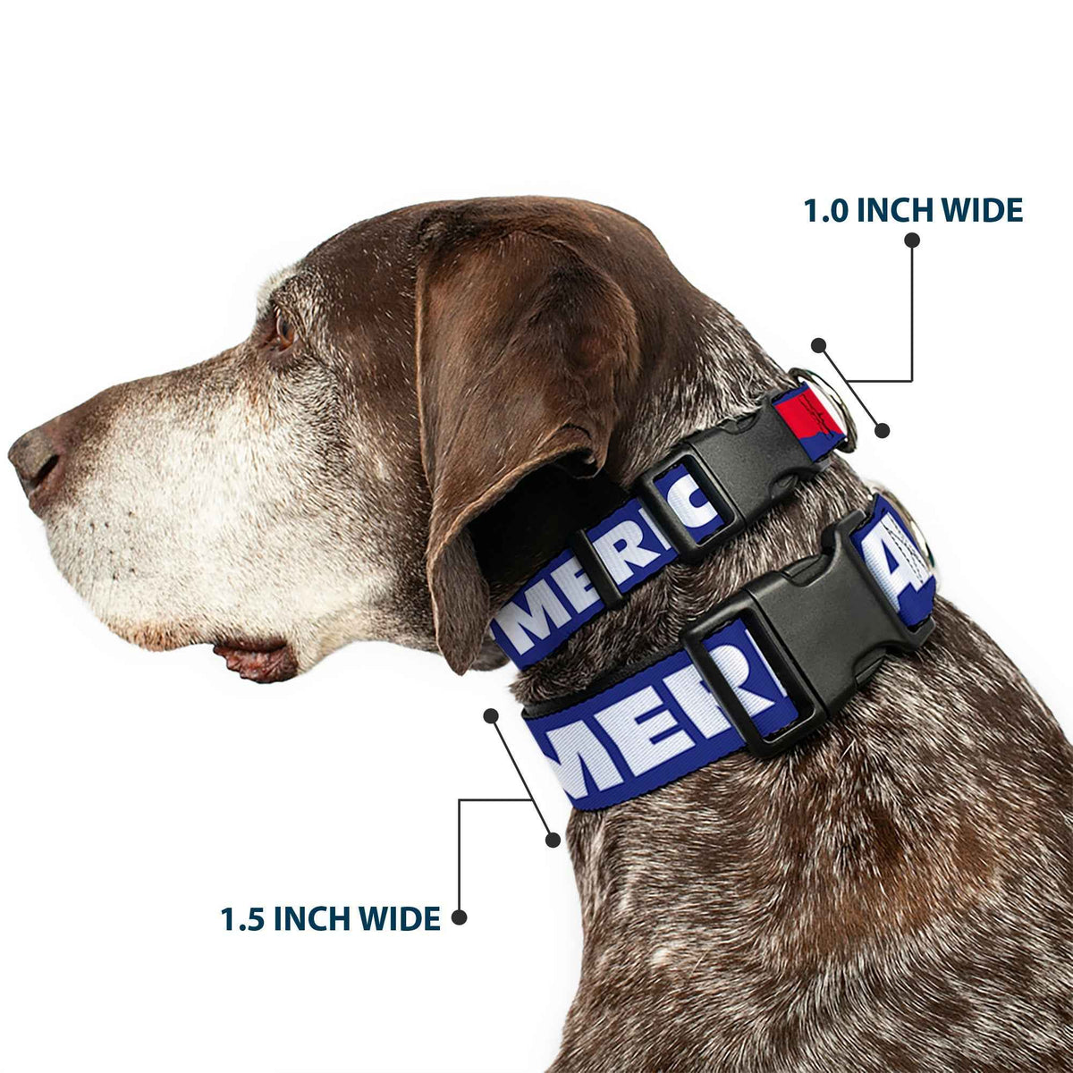 Plastic Clip Collar - MERICA/USA Silhouette Blue/White/Red