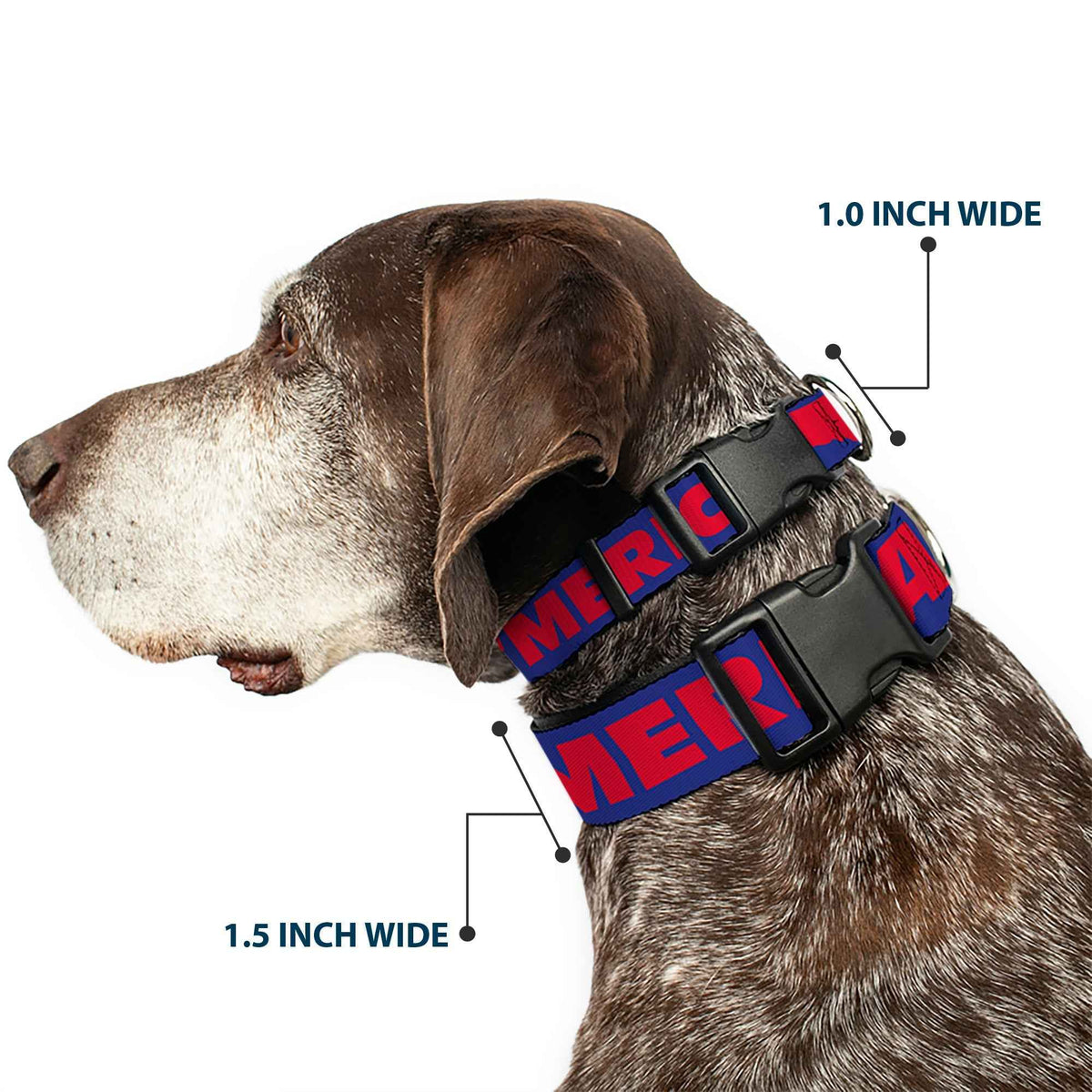 Plastic Clip Collar - MERICA/USA Silhouette Blue/Red