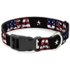 Plastic Clip Collar - USA w/Star Black/US Flags