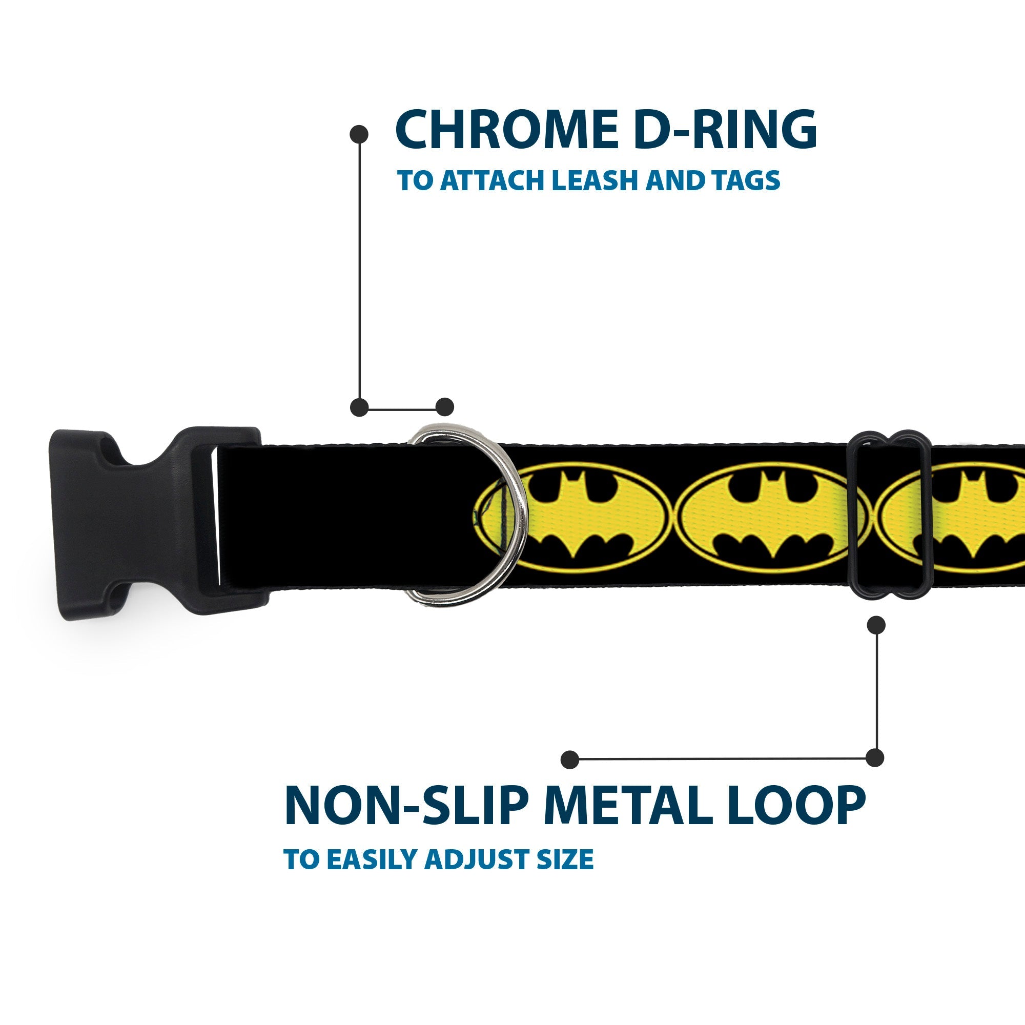 Plastic Clip Collar - Bat Signal-3 Black/Yellow/Black
