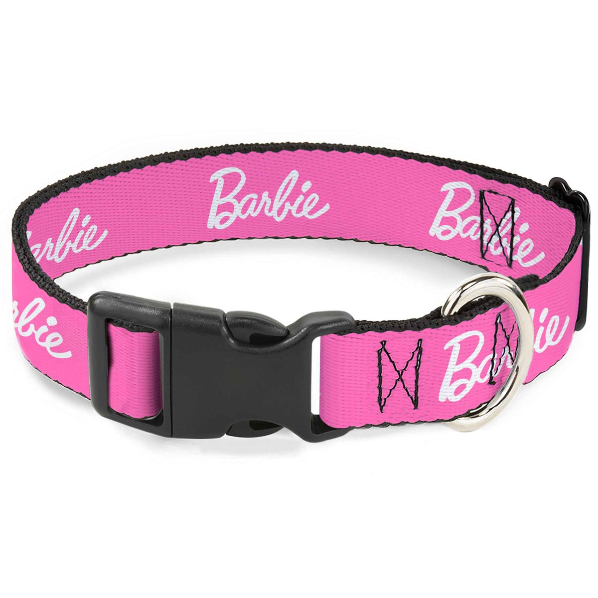 Plastic Clip Collar - BARBIE Script Signature Logo Pink/White
