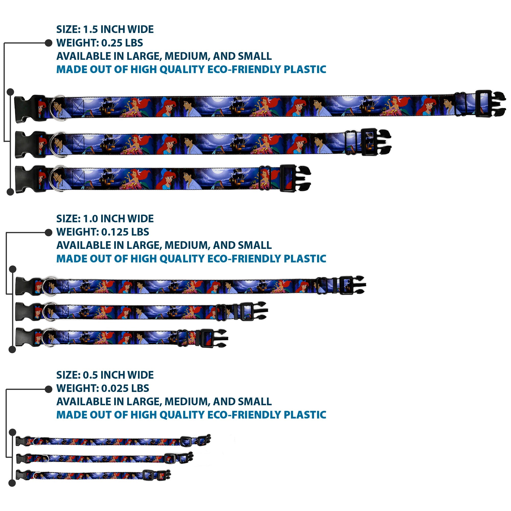 Plastic Clip Collar - The Little Mermaid Ariel & Eric Scenes