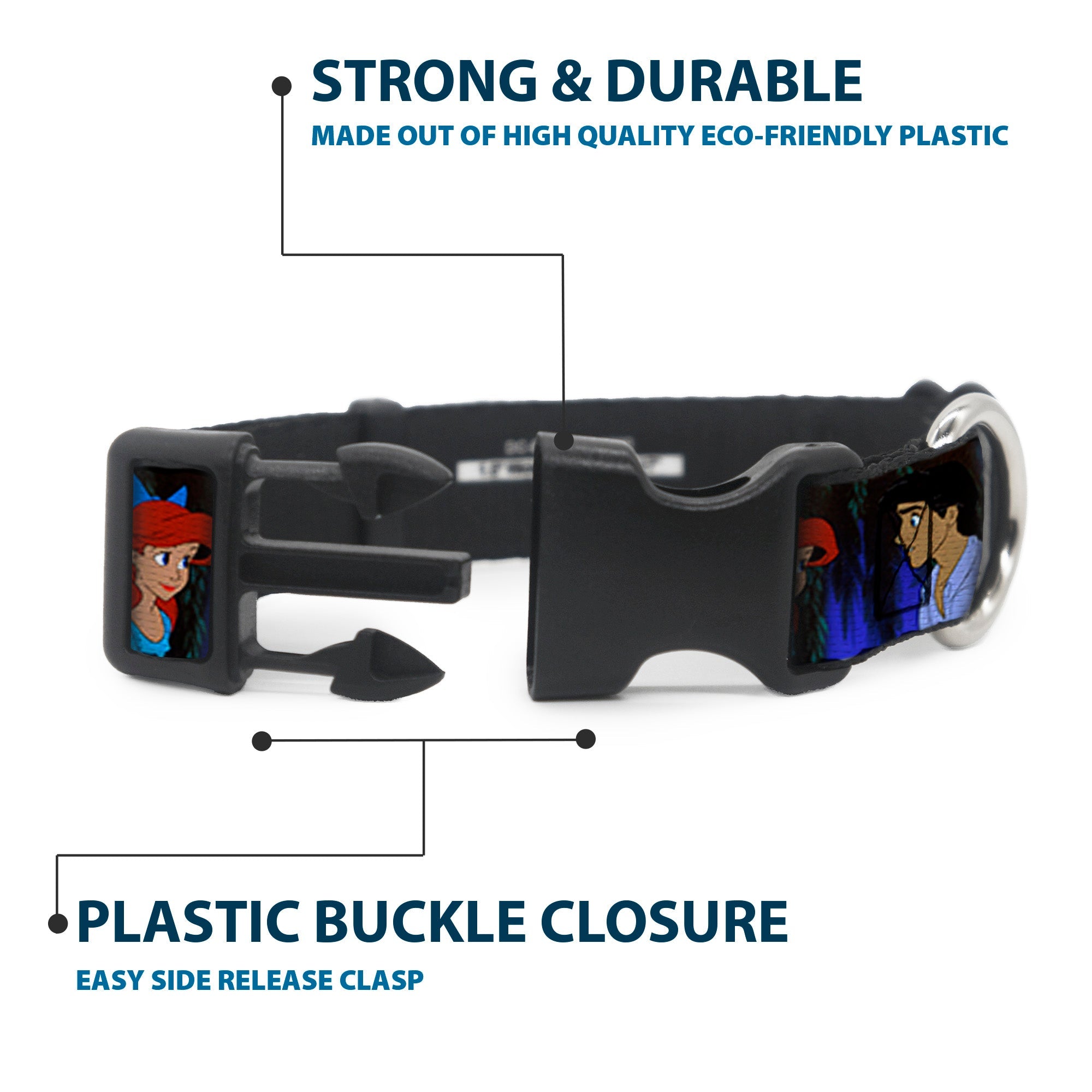 Plastic Clip Collar - The Little Mermaid Ariel & Eric Scenes
