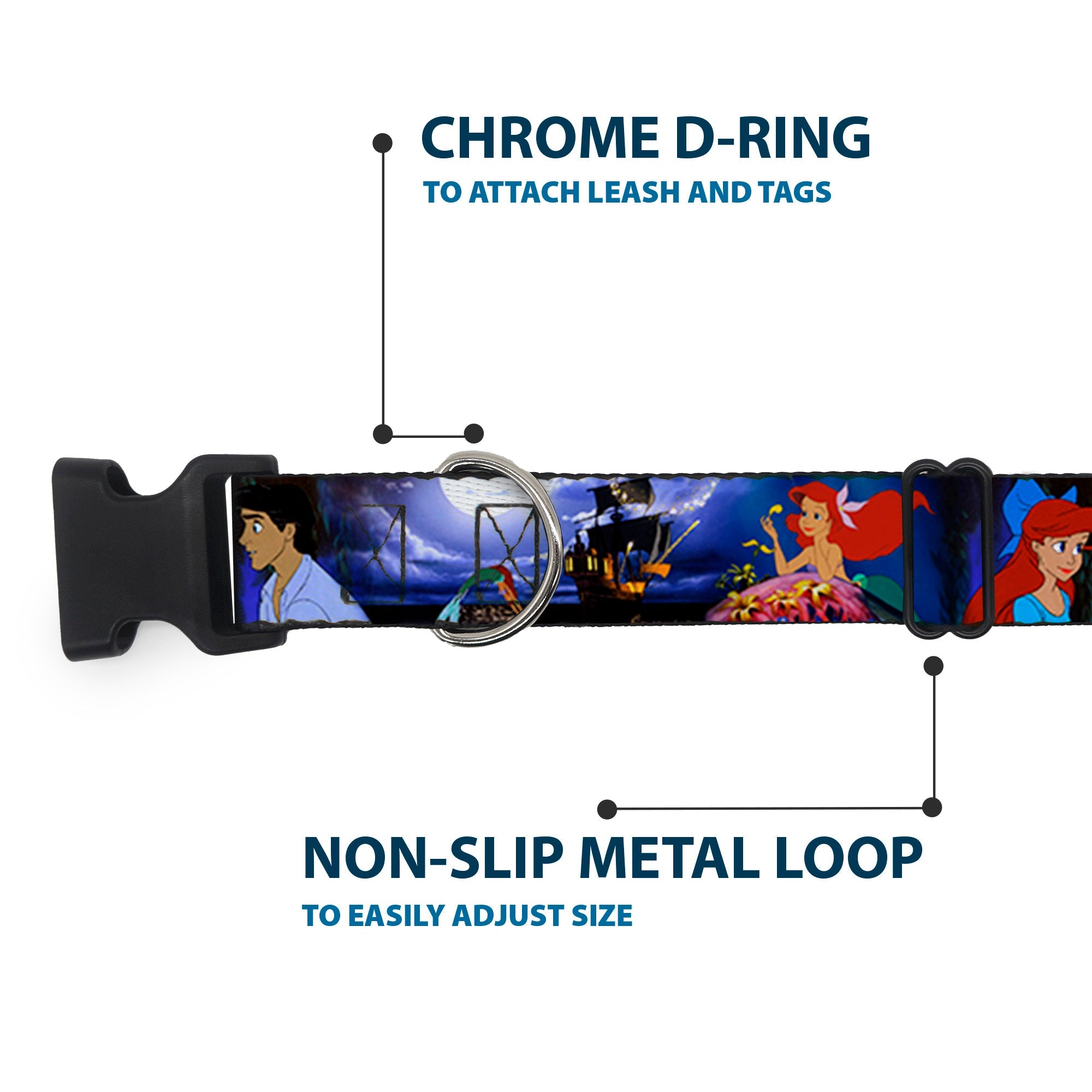 Plastic Clip Collar - The Little Mermaid Ariel & Eric Scenes