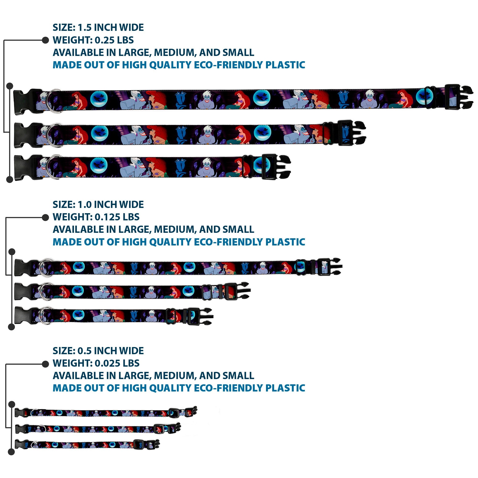 Plastic Clip Collar - The Little Mermaid Ariel & Ursula Scenes