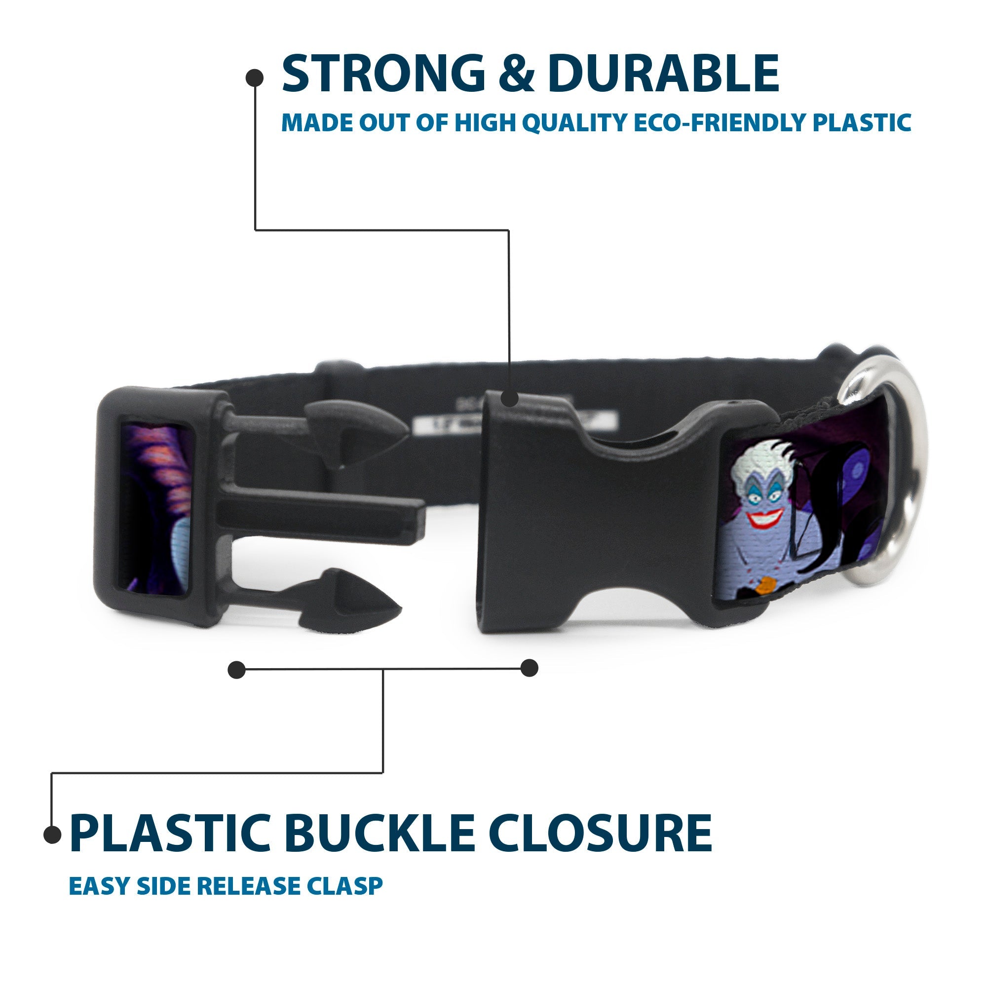 Plastic Clip Collar - The Little Mermaid Ariel & Ursula Scenes