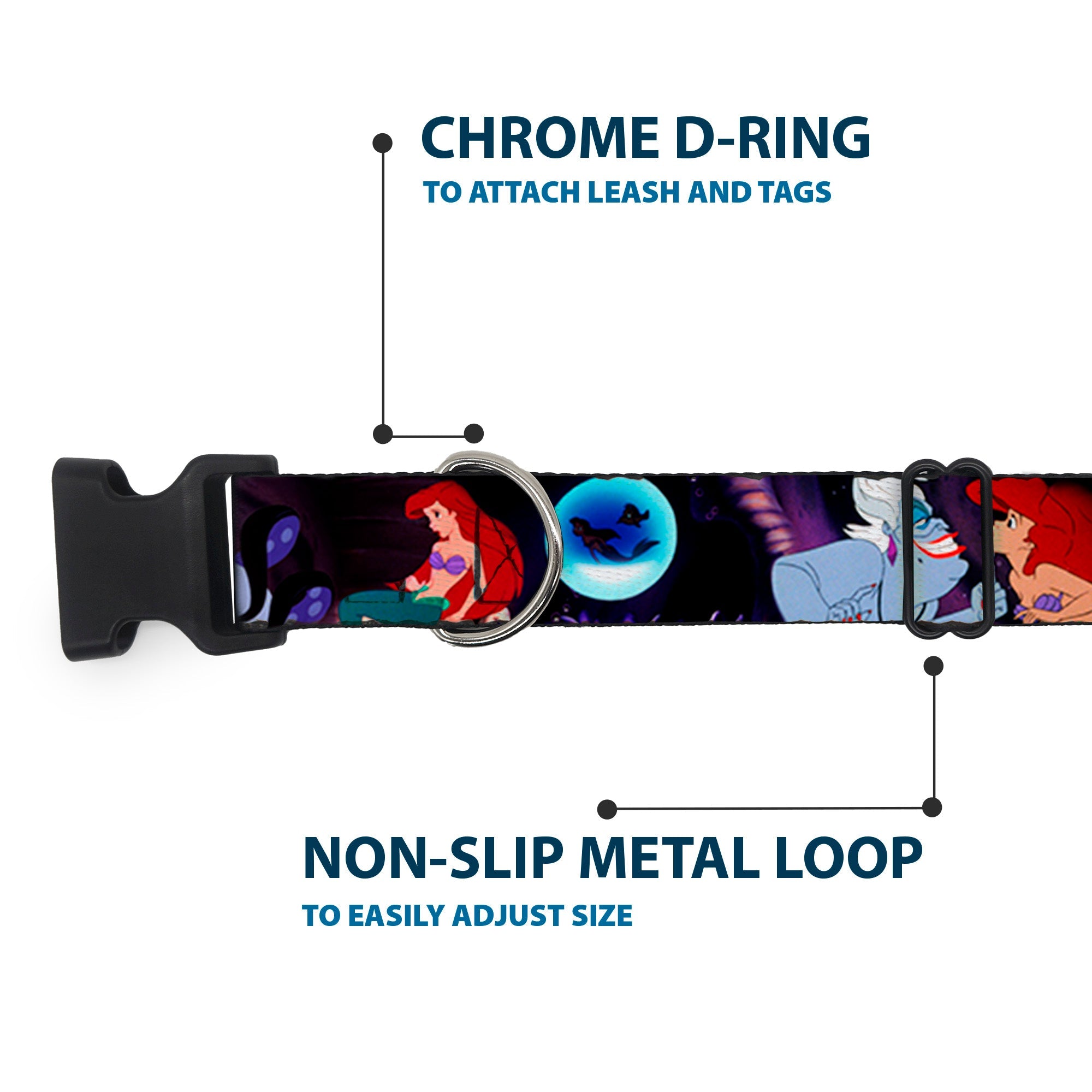 Plastic Clip Collar - The Little Mermaid Ariel & Ursula Scenes