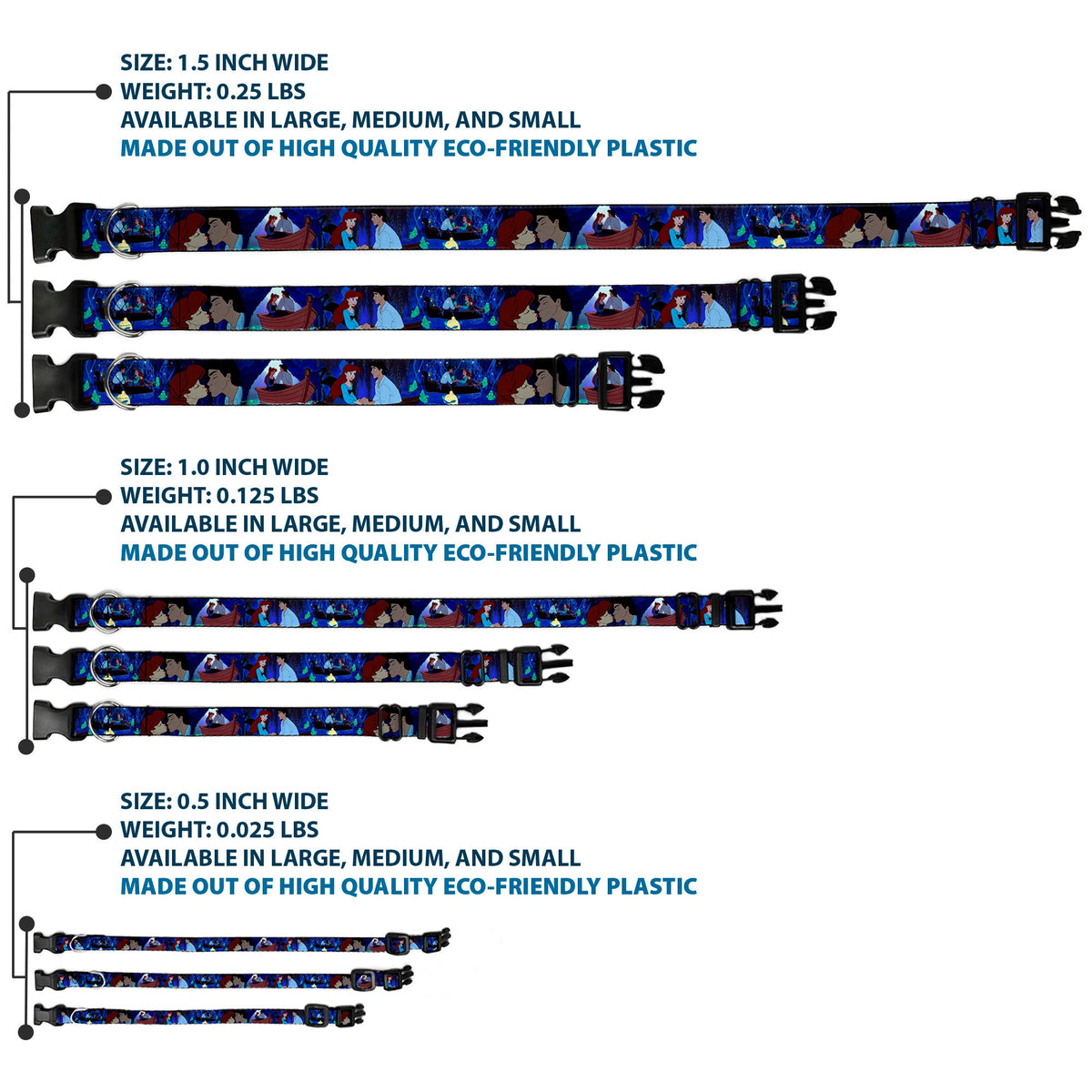 Plastic Clip Collar - The Little Mermaid Ariel & Eric Boat Scenes