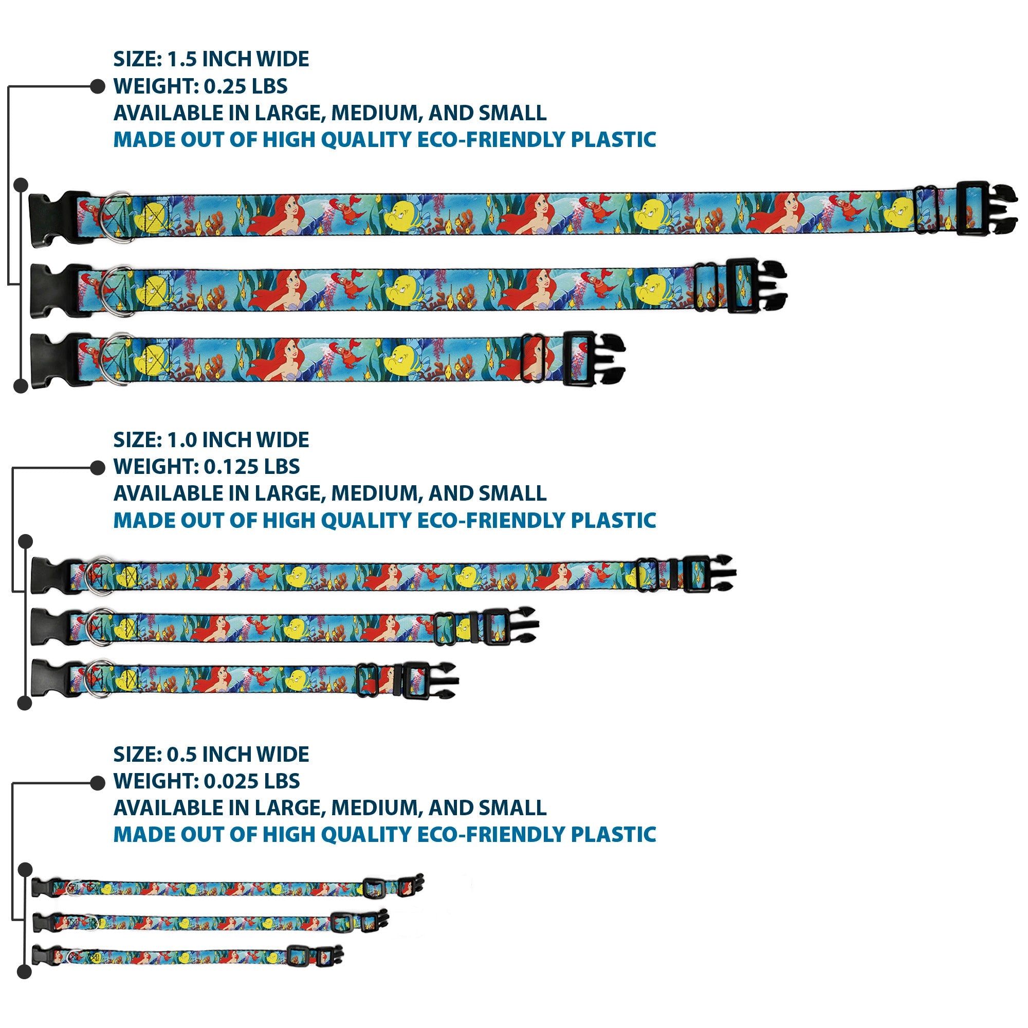 Plastic Clip Collar - Ariel, Sebastian & Flounder Scene