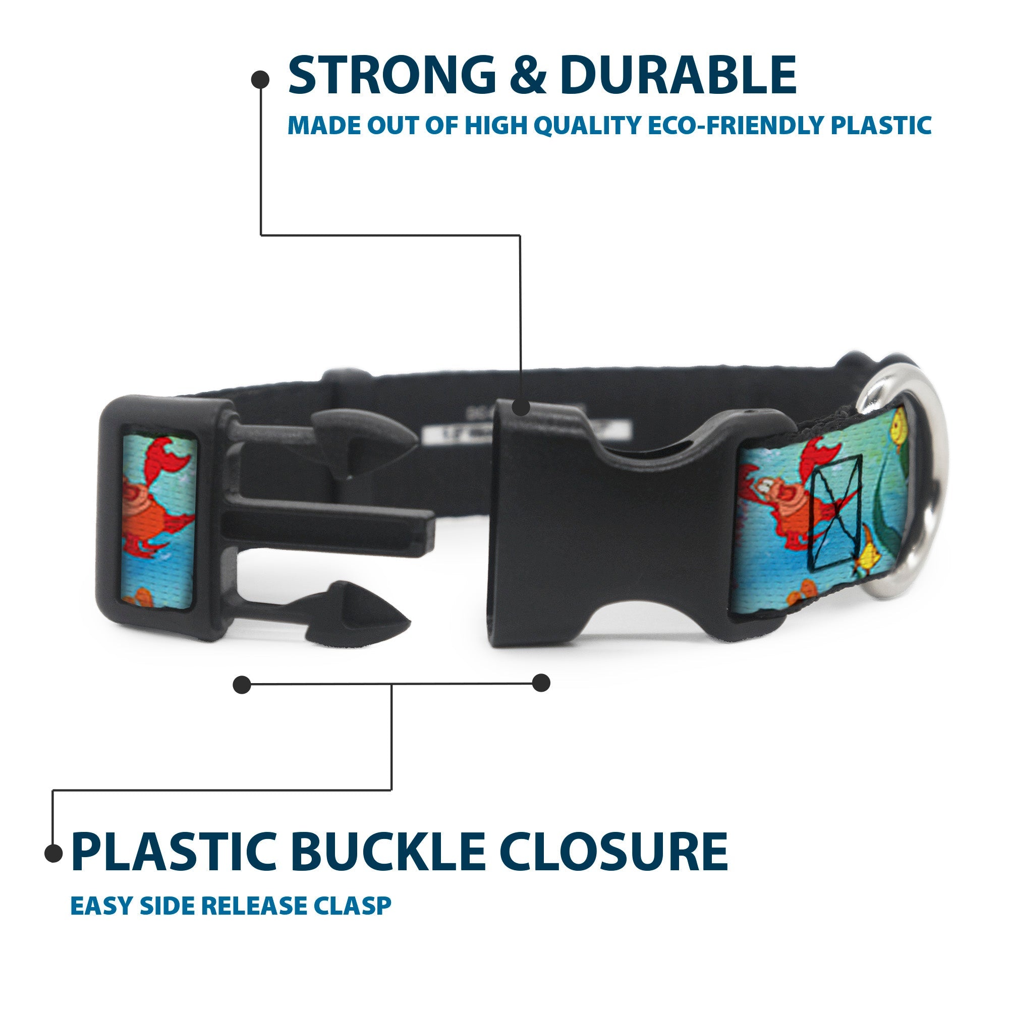 Plastic Clip Collar - Ariel, Sebastian & Flounder Scene