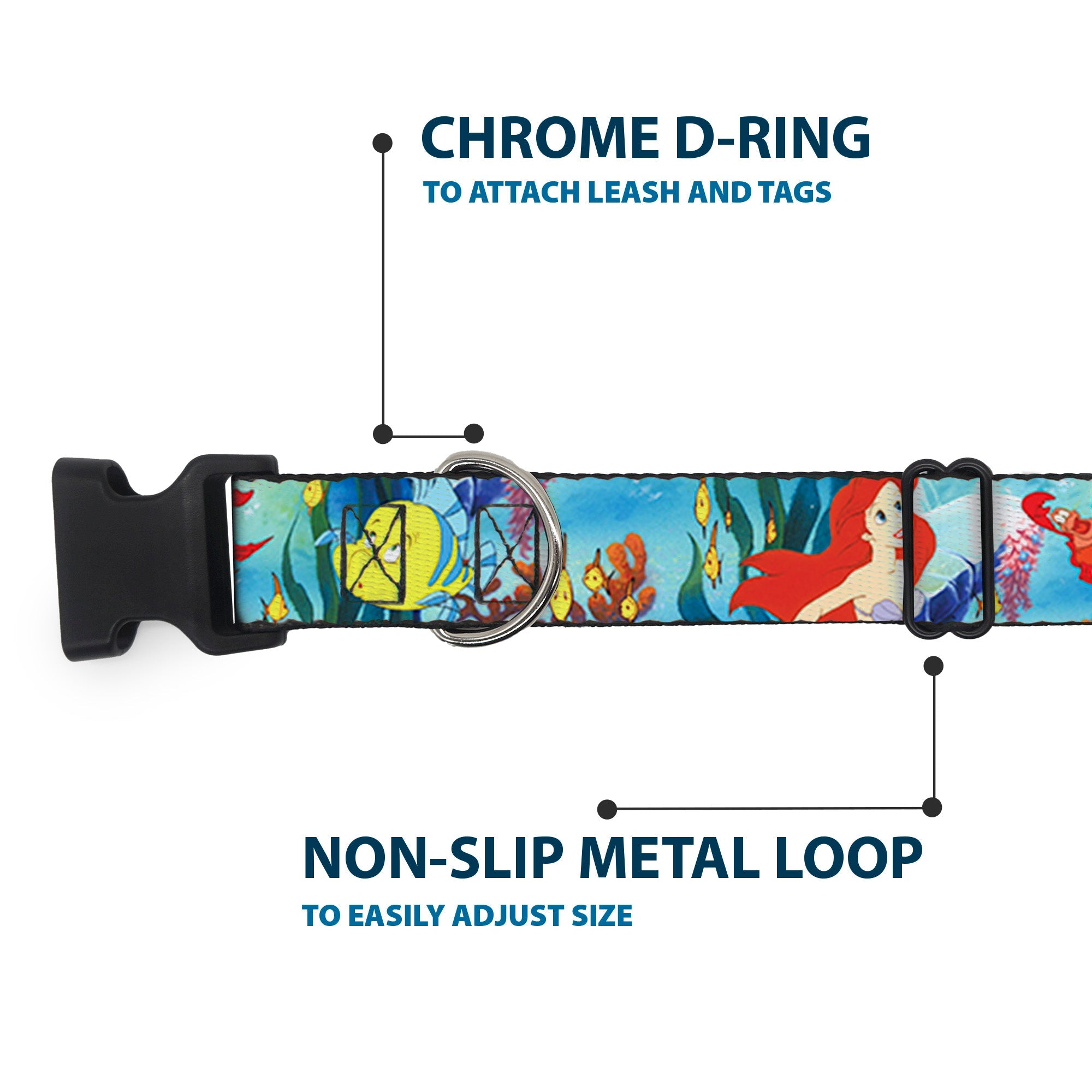 Plastic Clip Collar - Ariel, Sebastian & Flounder Scene