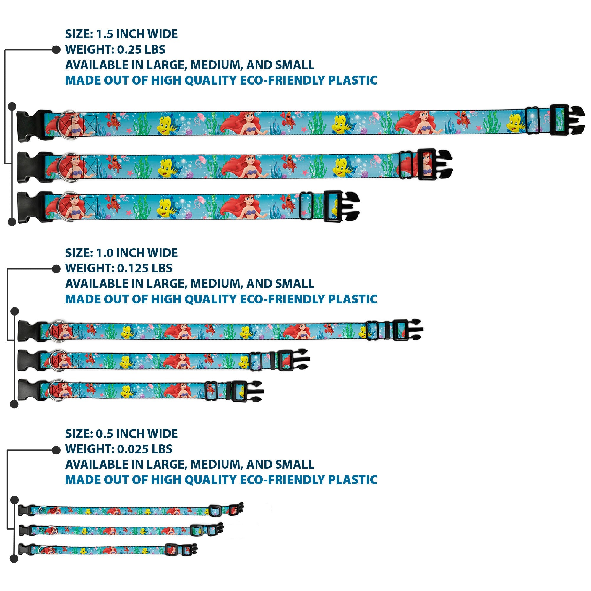 Plastic Clip Collar - Ariel, Sebastian & Flounder Scene2