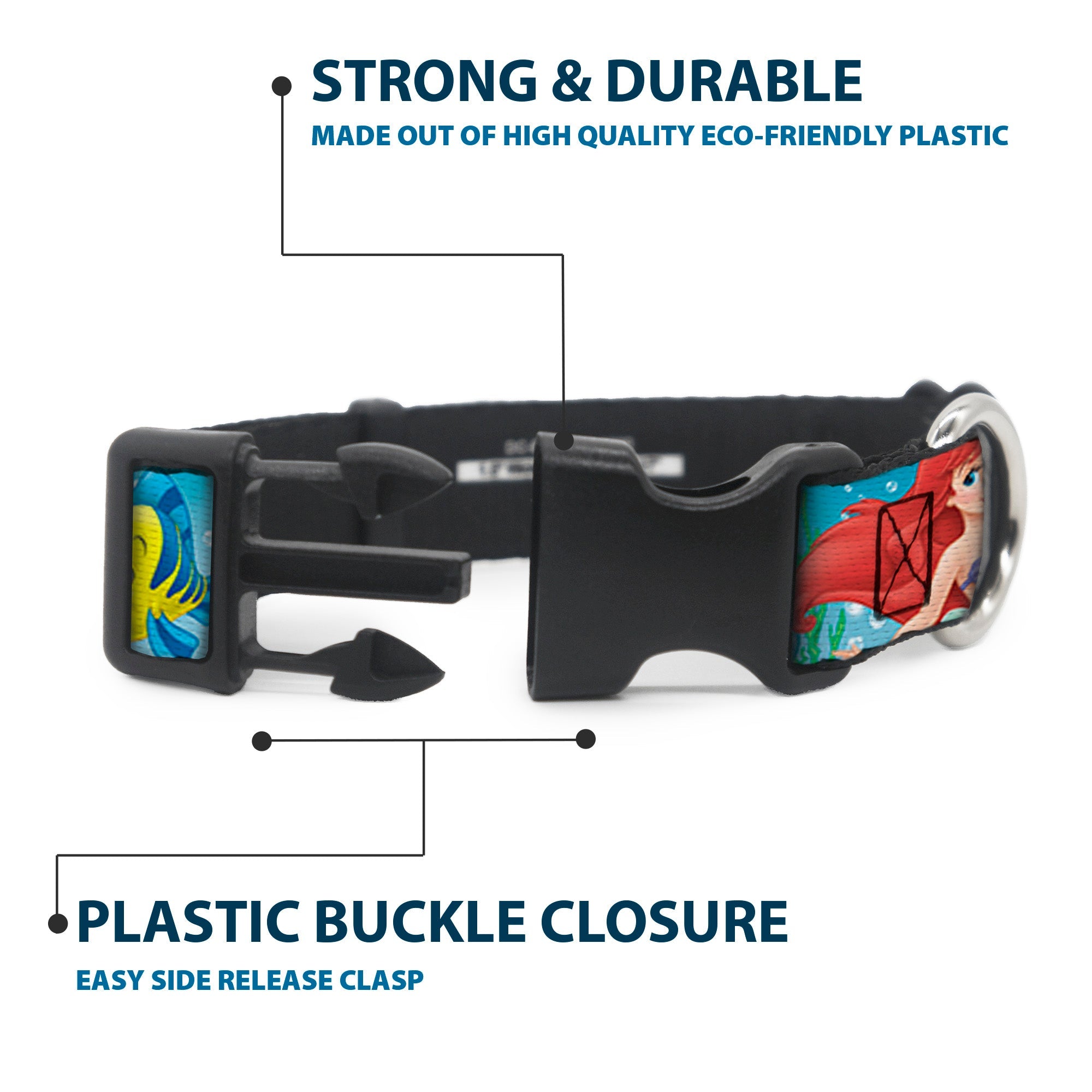 Plastic Clip Collar - Ariel, Sebastian & Flounder Scene2