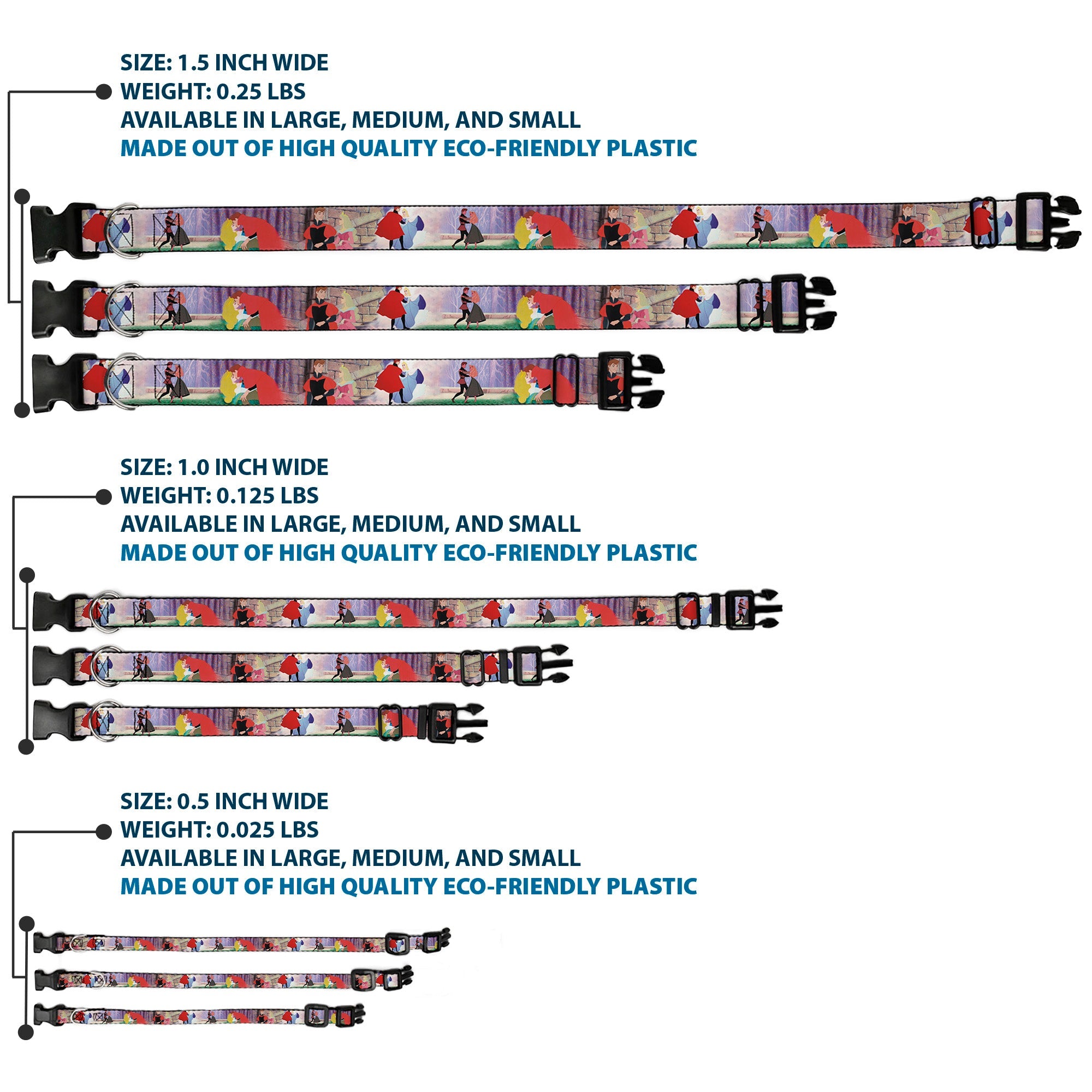 Plastic Clip Collar - Sleeping Beauty & Prince Scenes