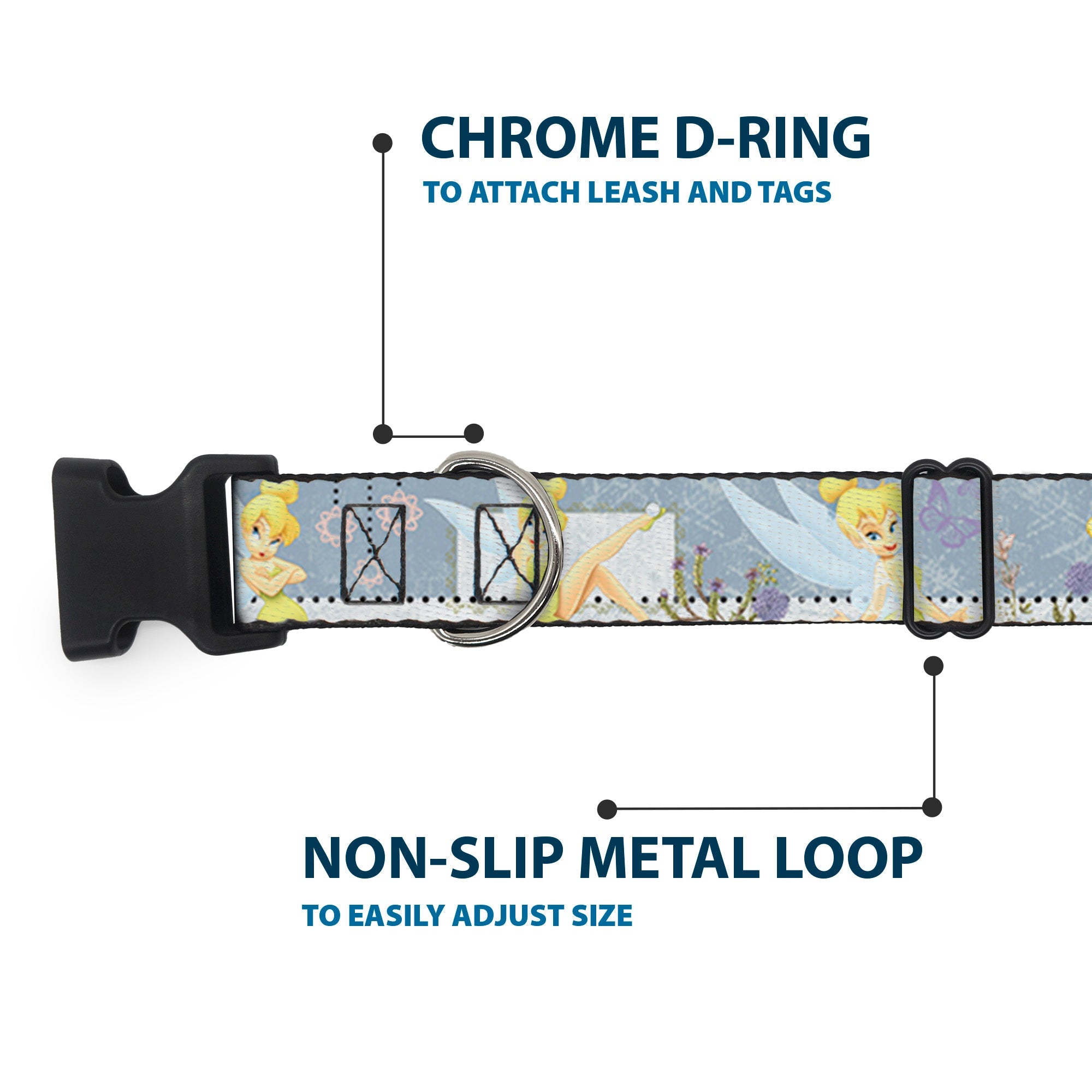 Plastic Clip Collar - Tinker Bell Garden Poses