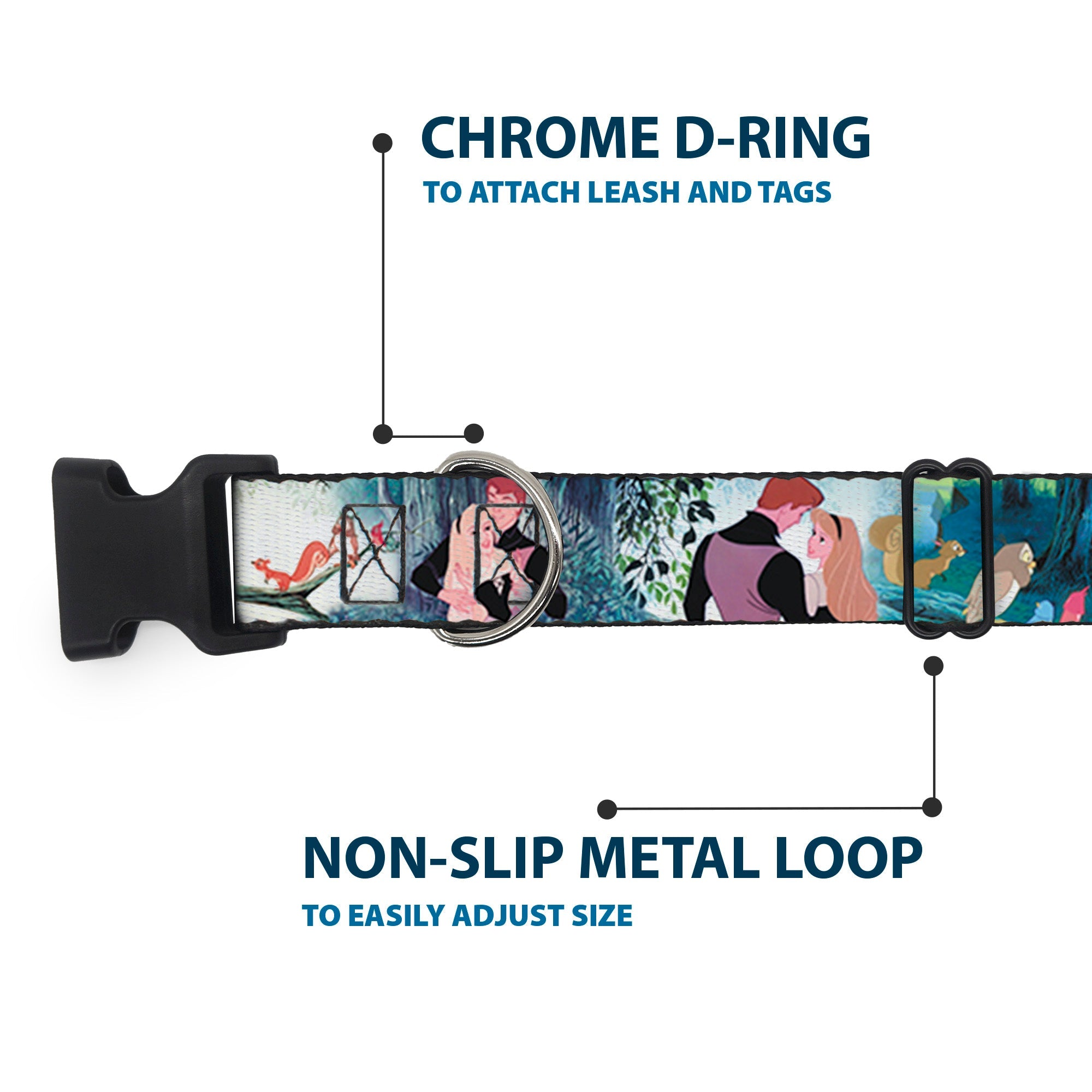 Plastic Clip Collar - Sleeping Beauty Woods Scenes